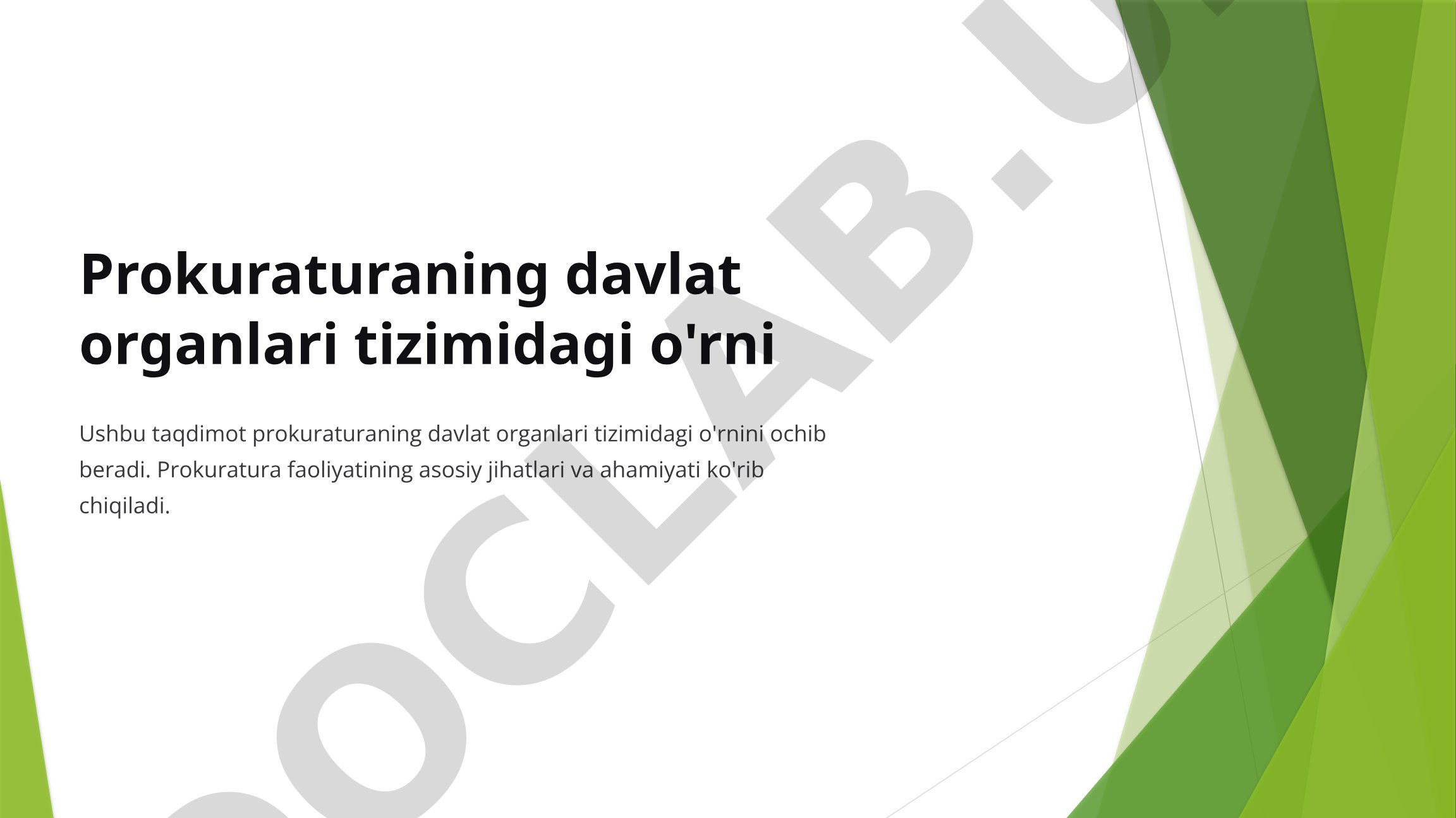 Prokuraturaning davlat organlari tizimidagi o'rni