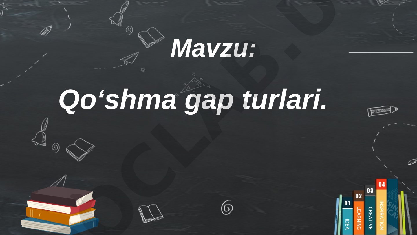 Qo'shma gap turlari, ularning turlari va misollar bilan izohlanadi