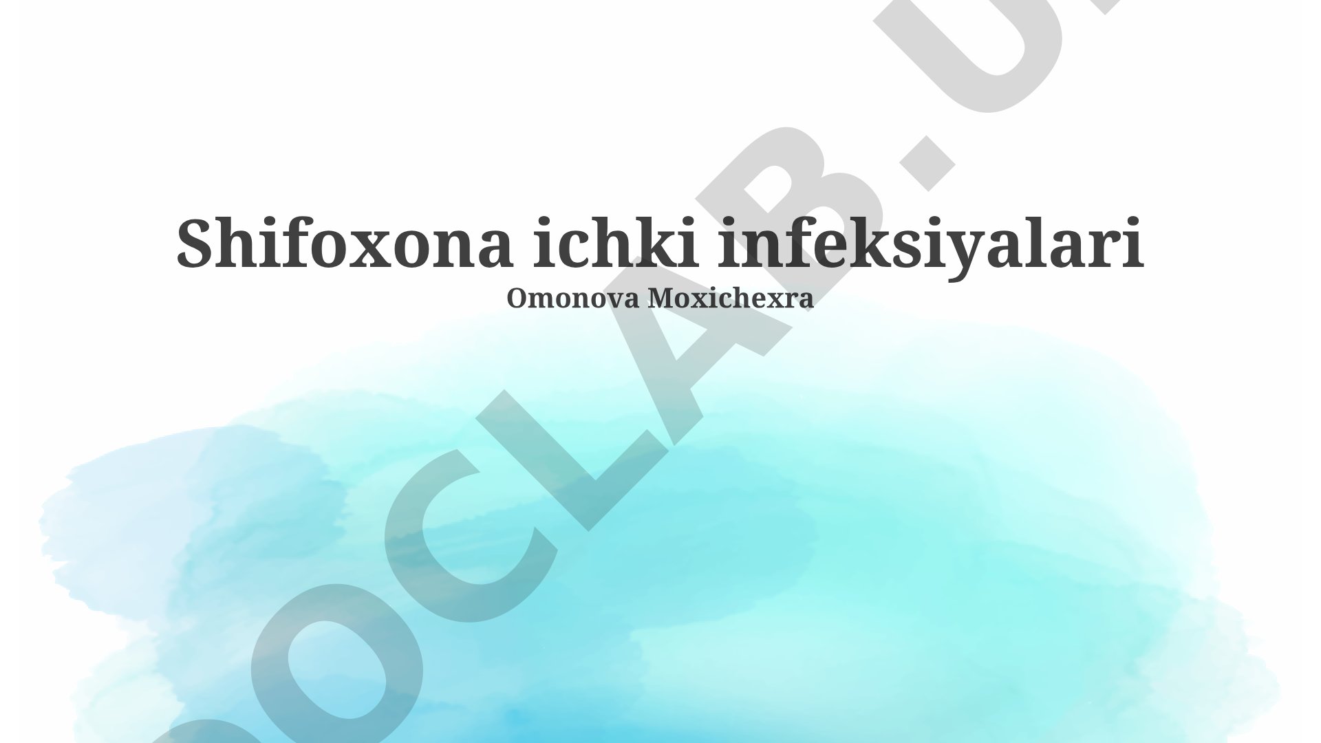 Shifoxona ichki infeksiyalari