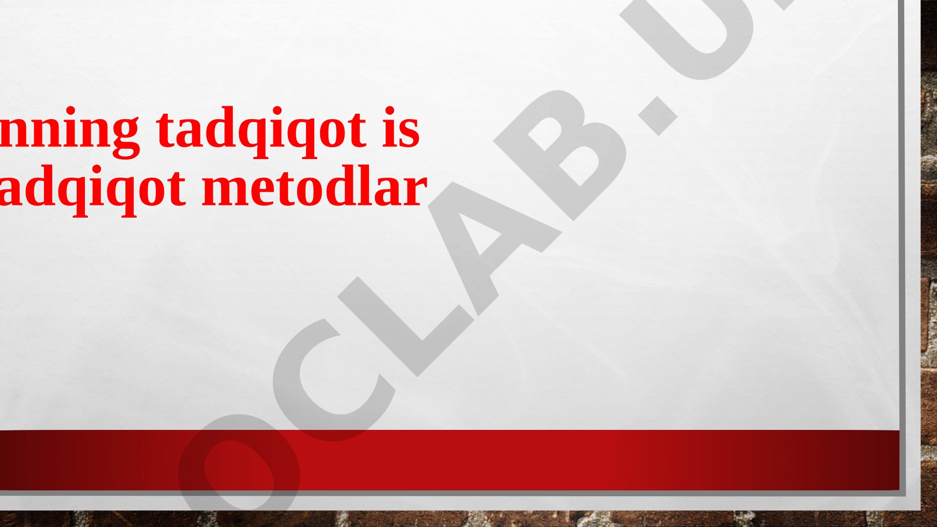 E.Eriksonning tadqiqot ishlarida tadqiqot metodlari