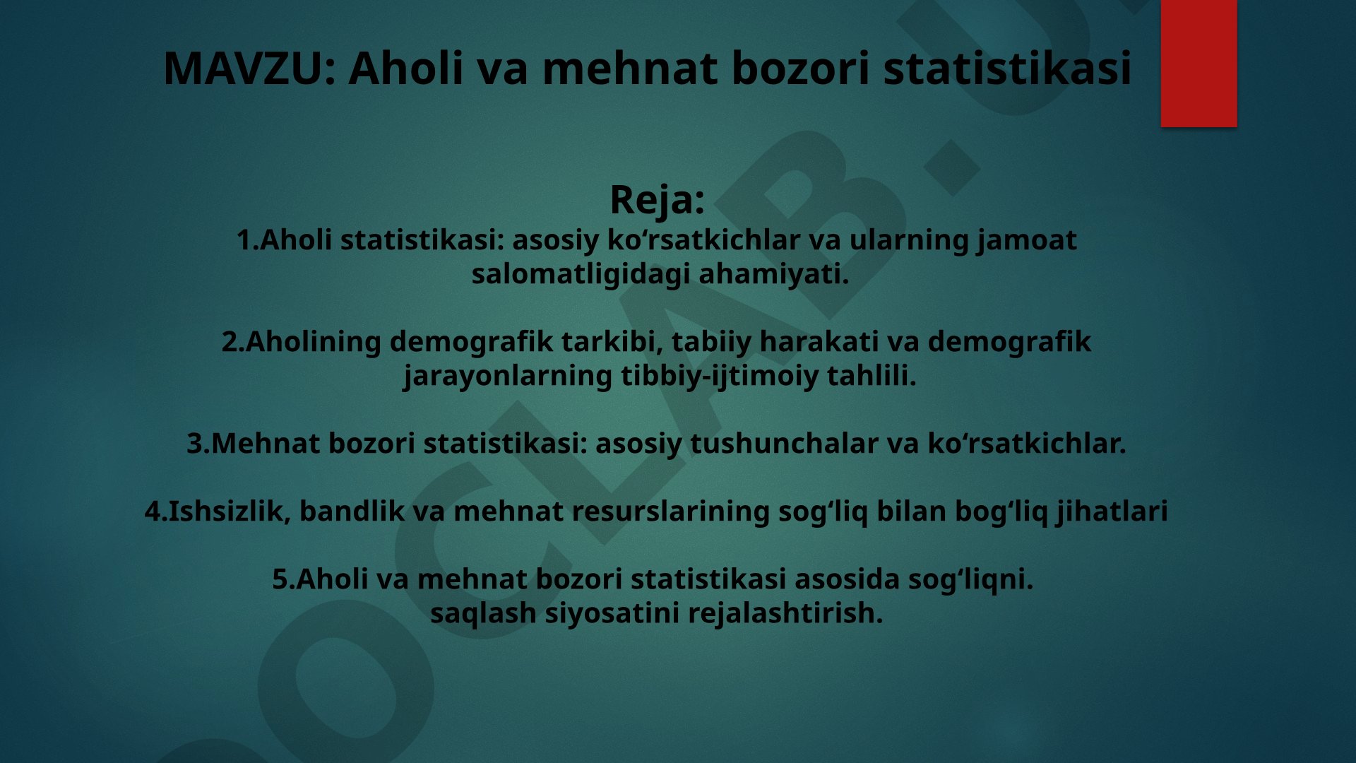 Aholi va mehnat bozori statistikasi