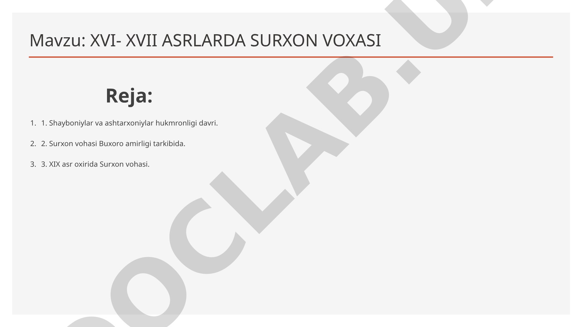 XVI-XVII asrlarda Surxon vohasi