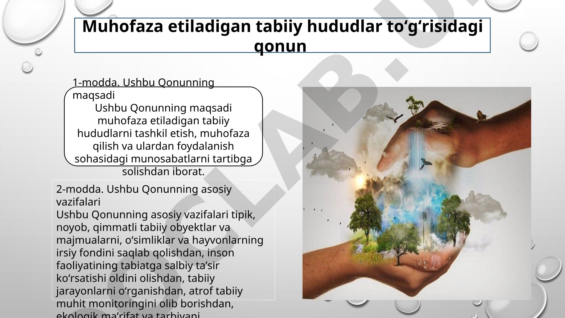 Muhofaza etiladigan tabiiy hududlar to'g'risidagi qonun