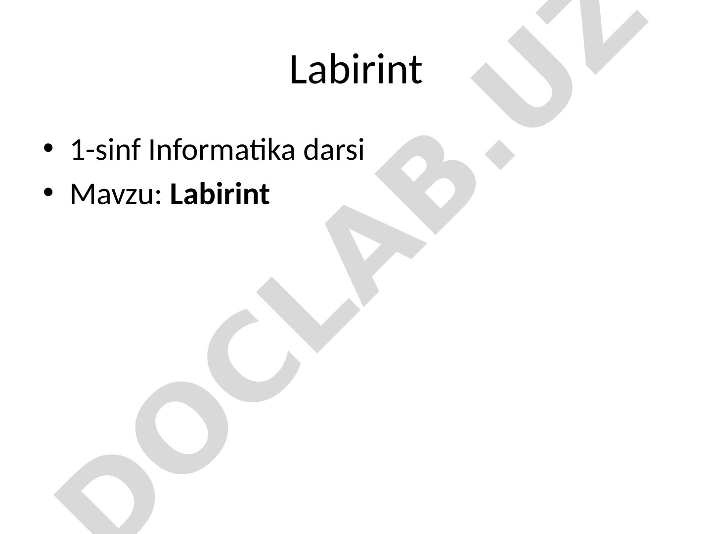 Labirint 1-sinf Informatika darsi