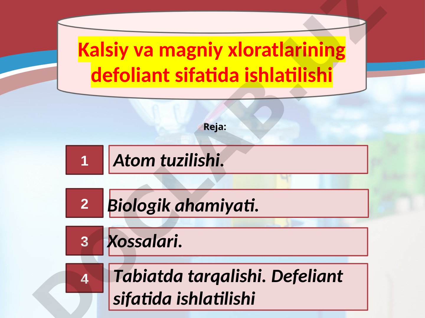 Kalsiy va magniy xloratlarining defoliant sifatida ishlatilishi