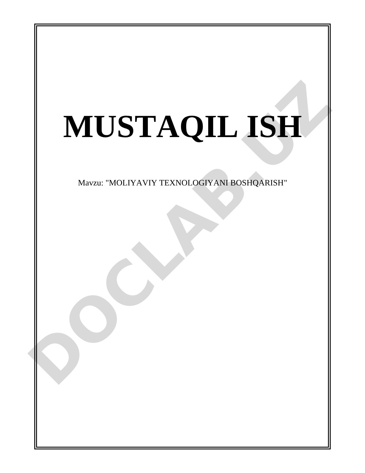 Moliyaviy texnologiyani boshqarish
