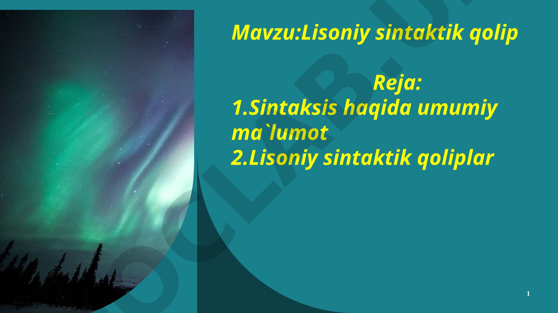 Lisoniy sintaktik qolip