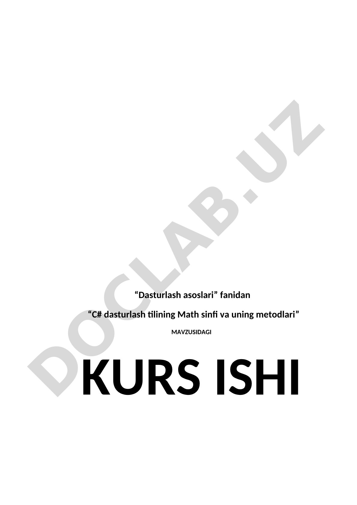 C# dasturlash tilining Math sinfi va uning metodlari