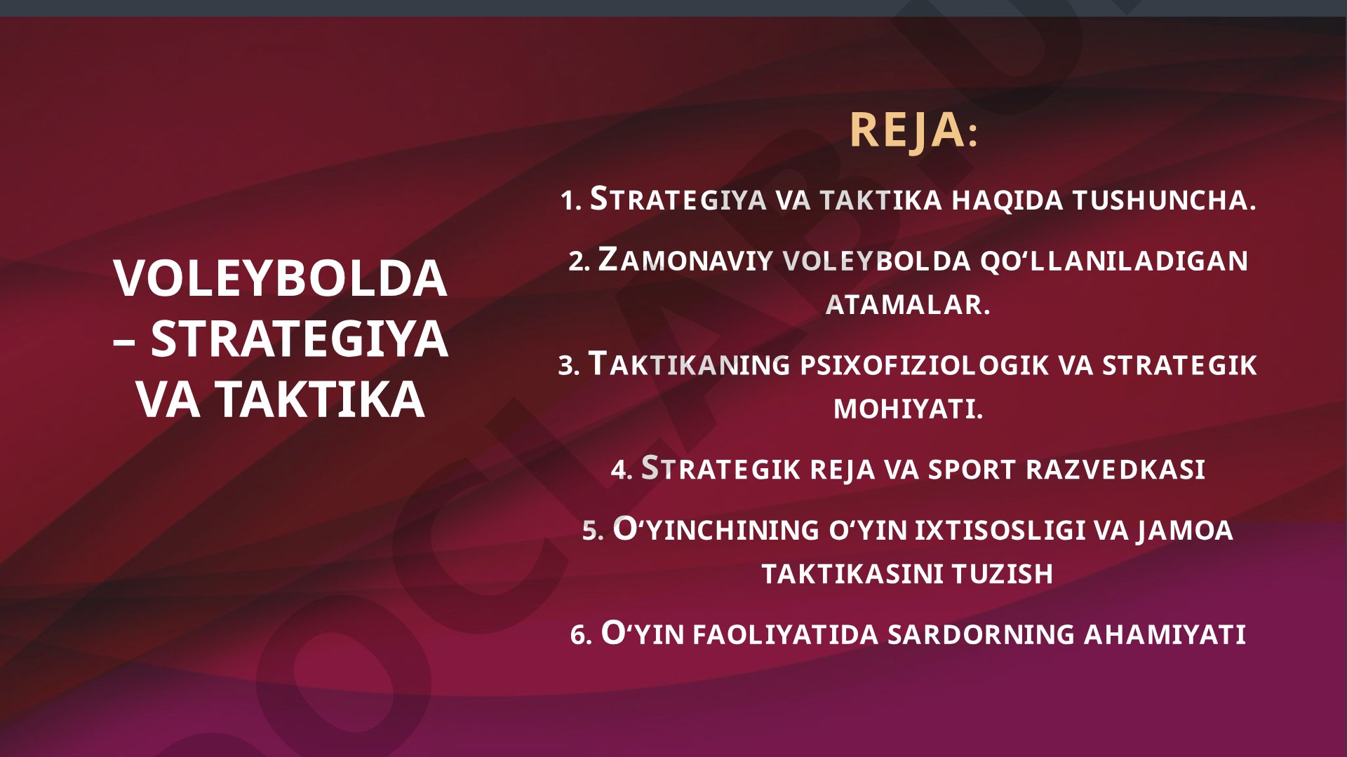Voleybolda strategiya va taktika