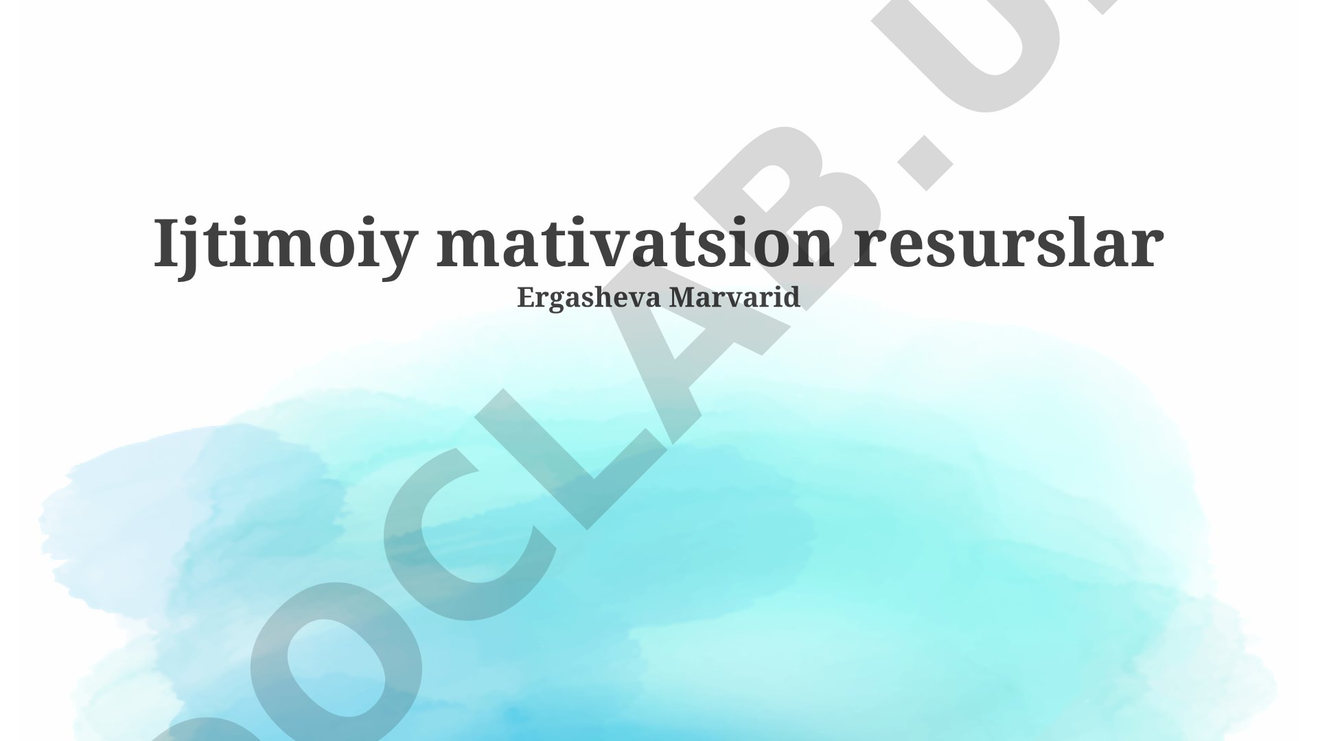 Ijtimoiy motivatsion resurslar