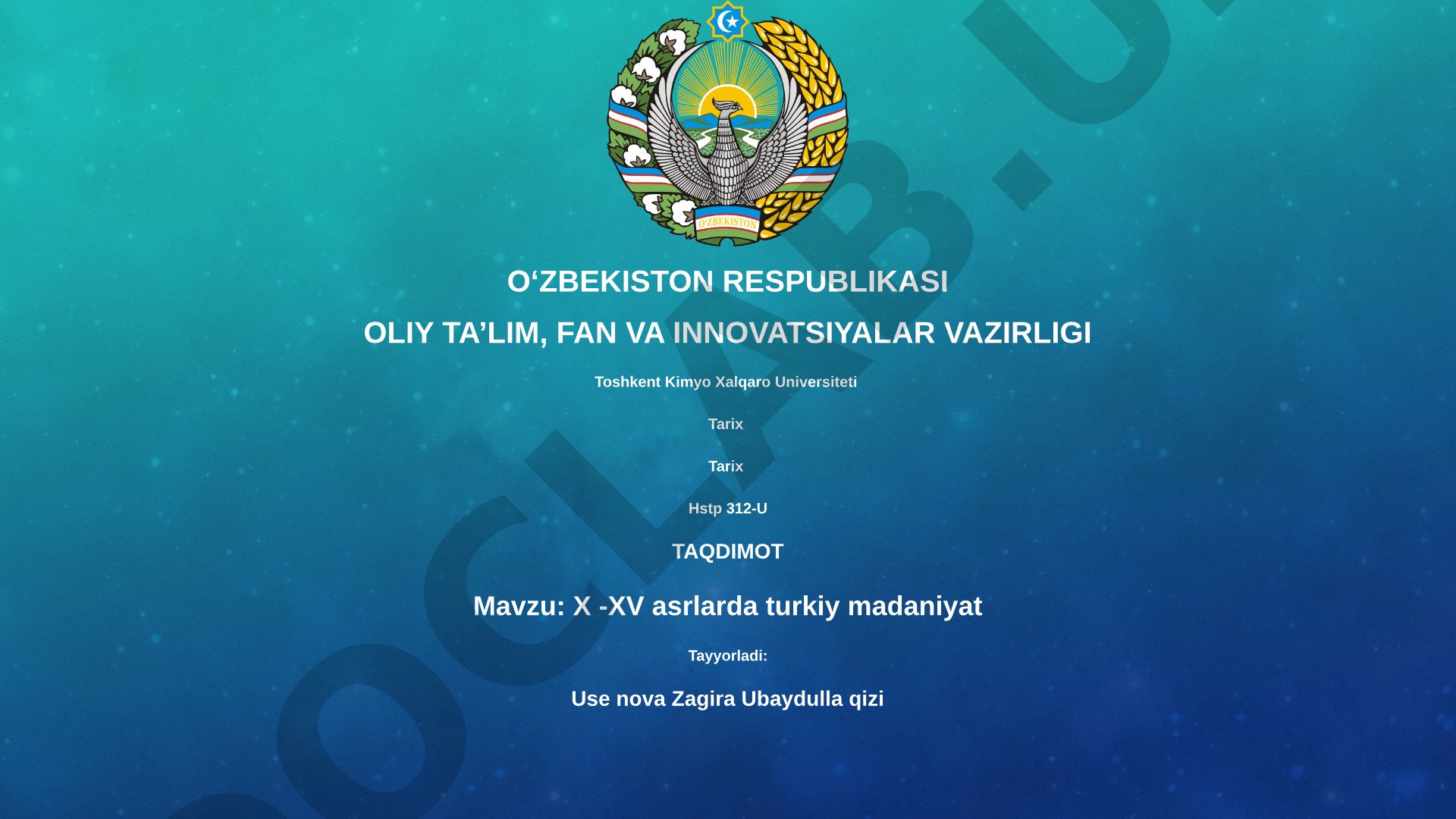 X-XV asrlarda turkiy madaniyat