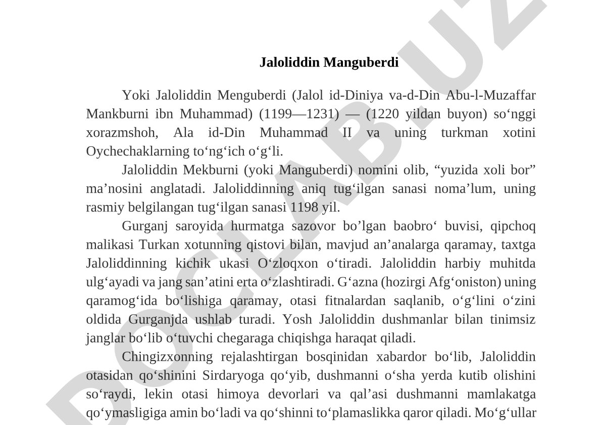 Jaloliddin Manguberdi hayoti va faoliyati