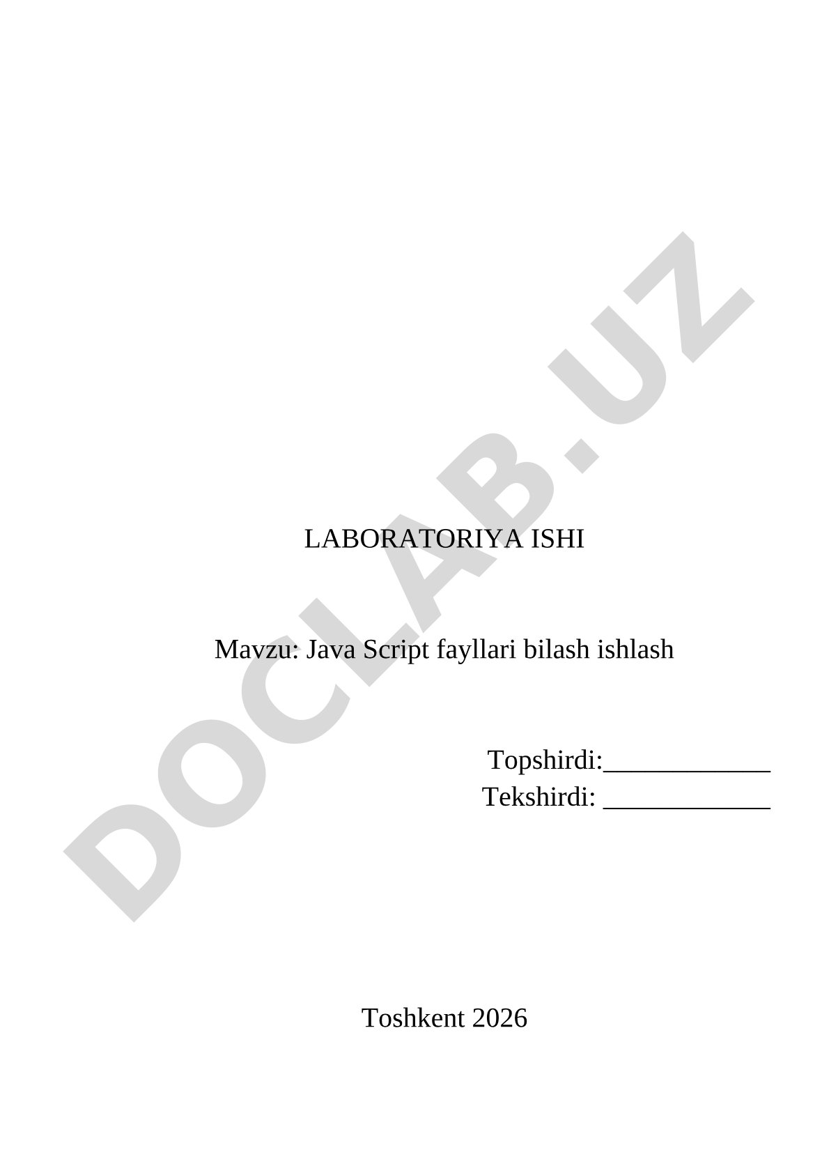 Java Script fayllari bilan ishlash