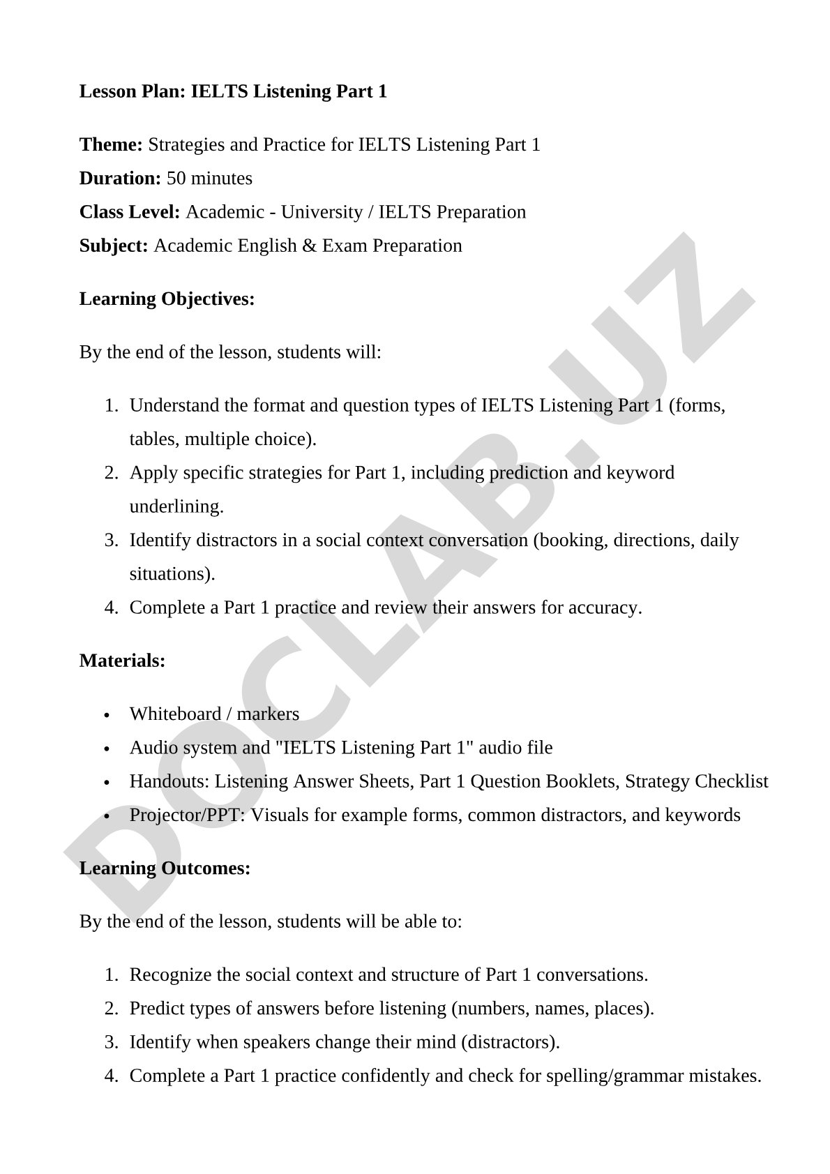 IELTS Listening Part 1 Strategies and Practice