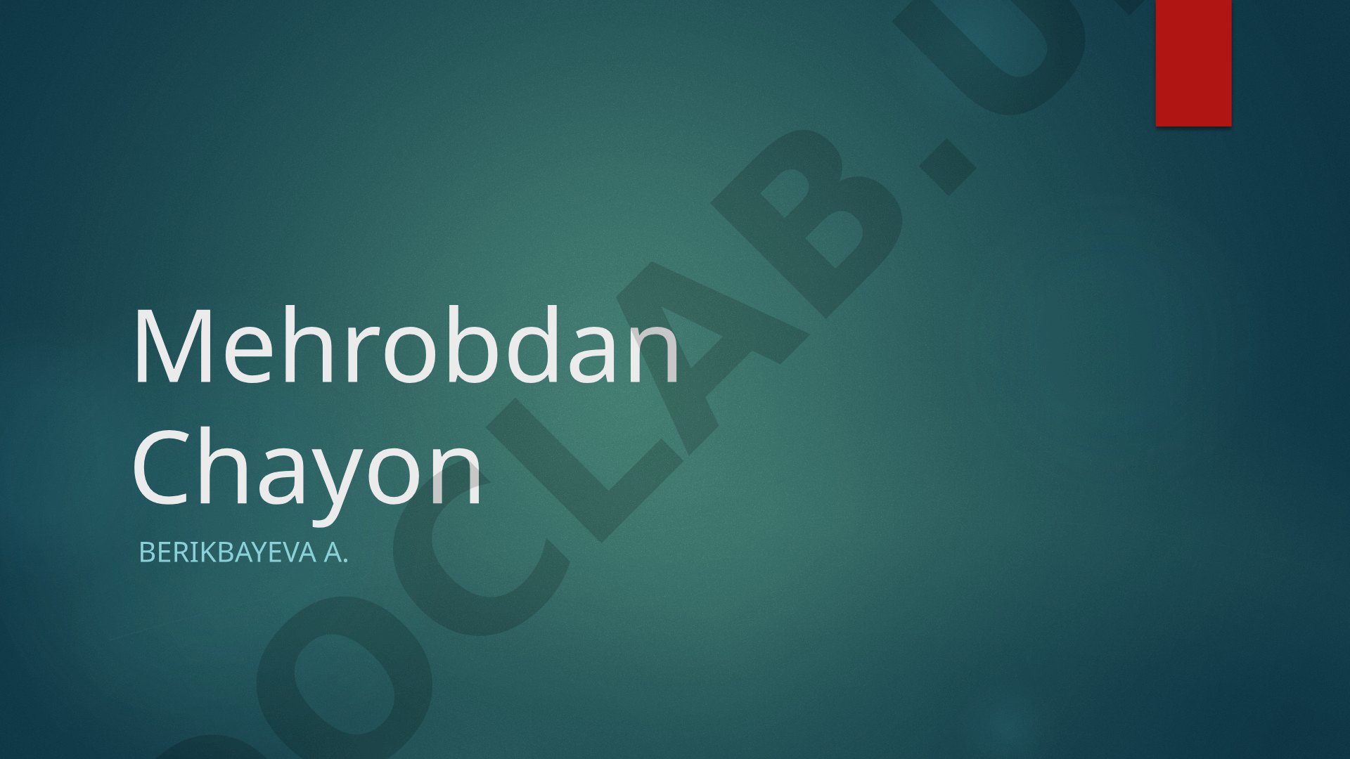 Mehrobdan Chayon romani tahlili