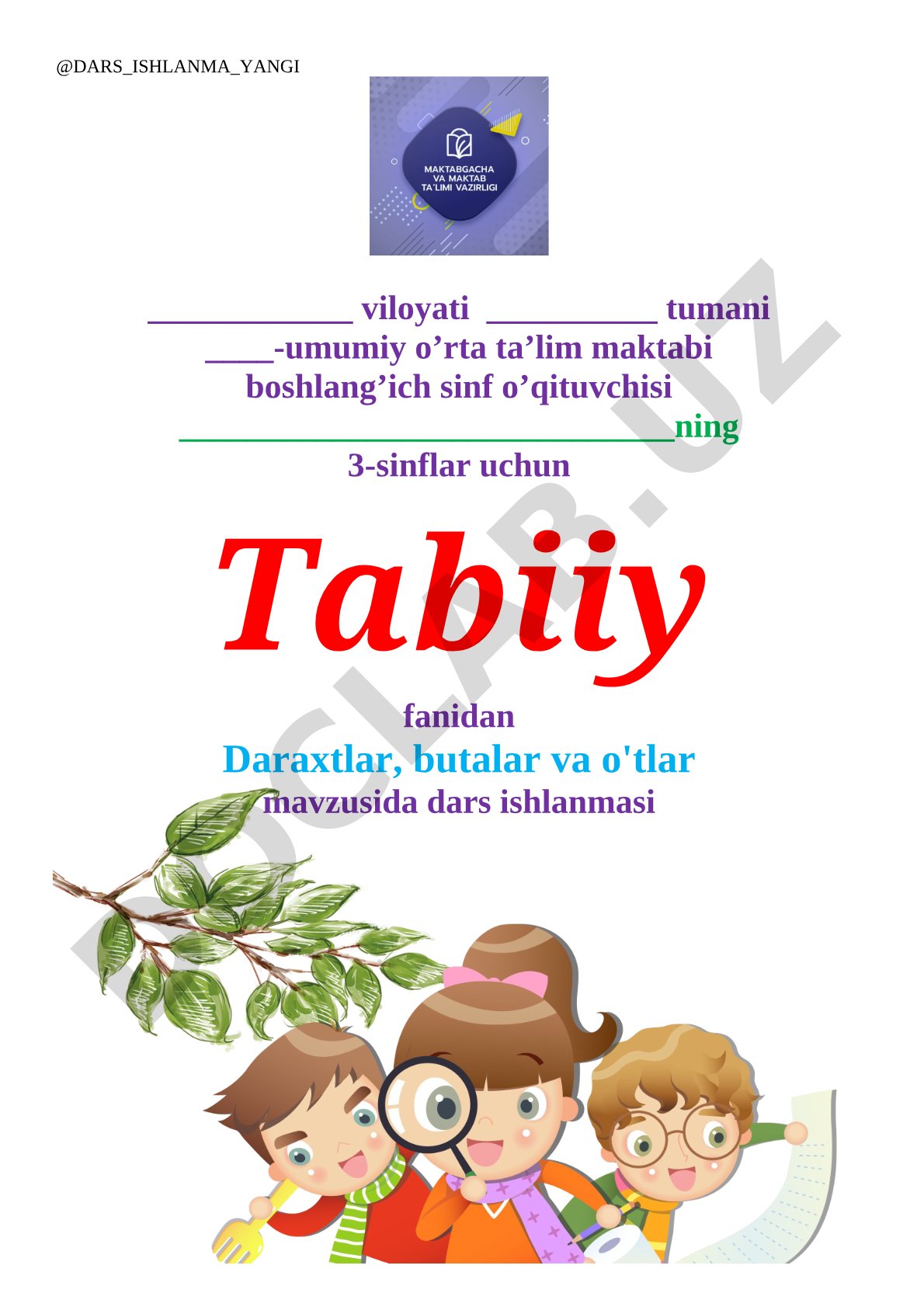 Daraxtlar, butalar va o'tlar