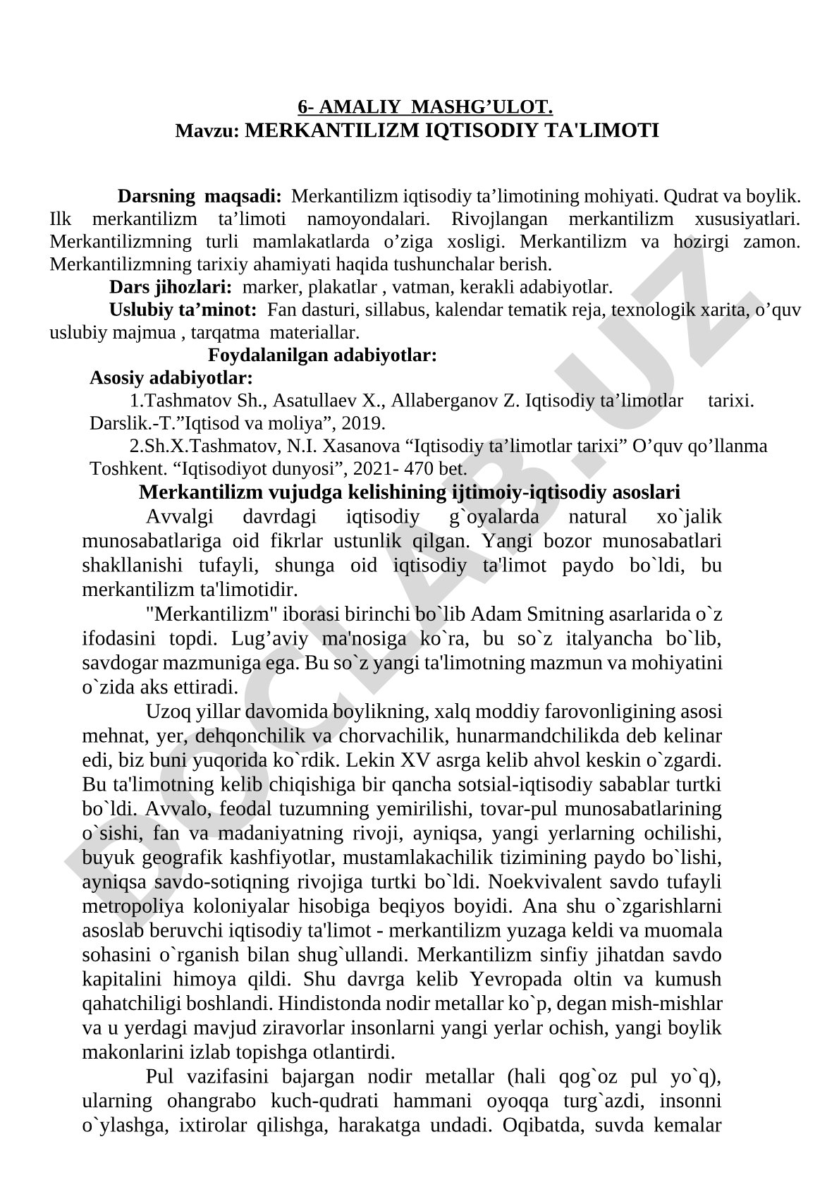 Merkantilizm iqtisodiy ta'limoti