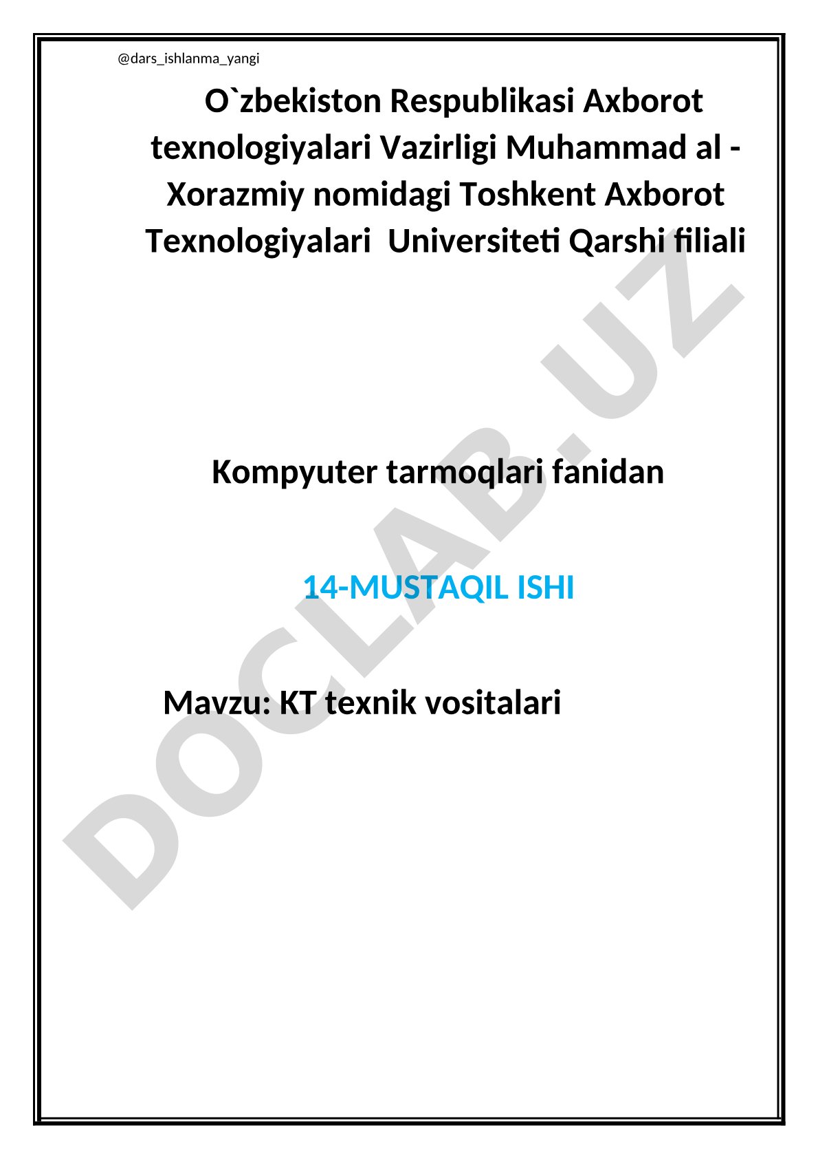 KT texnik vositalari