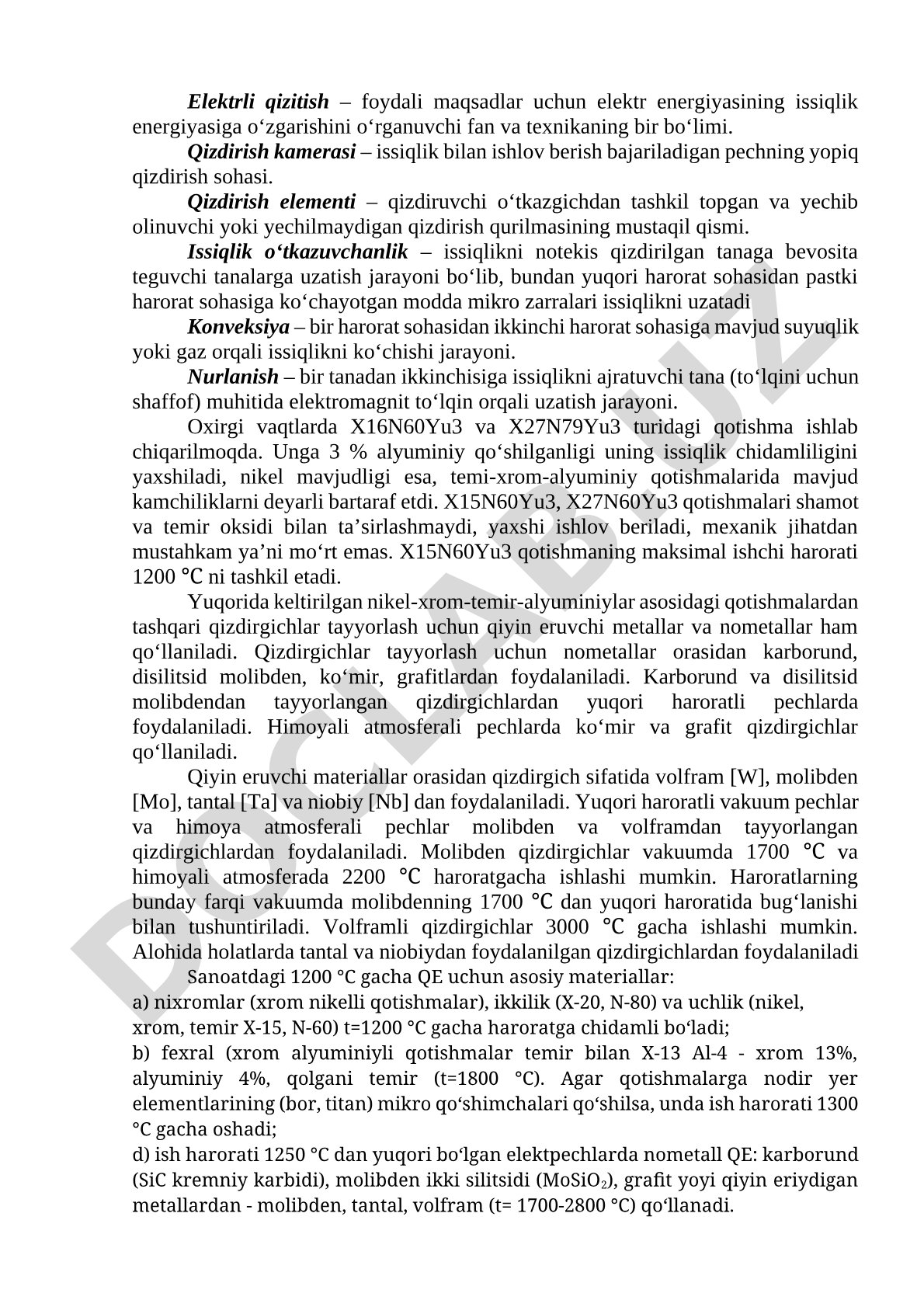 Elektrli qizitish asoslari