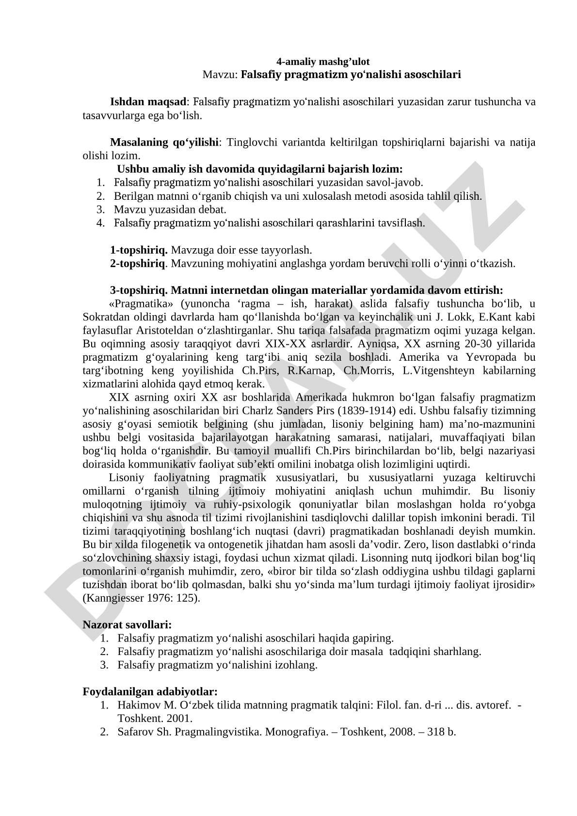 Falsafiy pragmatizm yo‘nalishi asoschilari