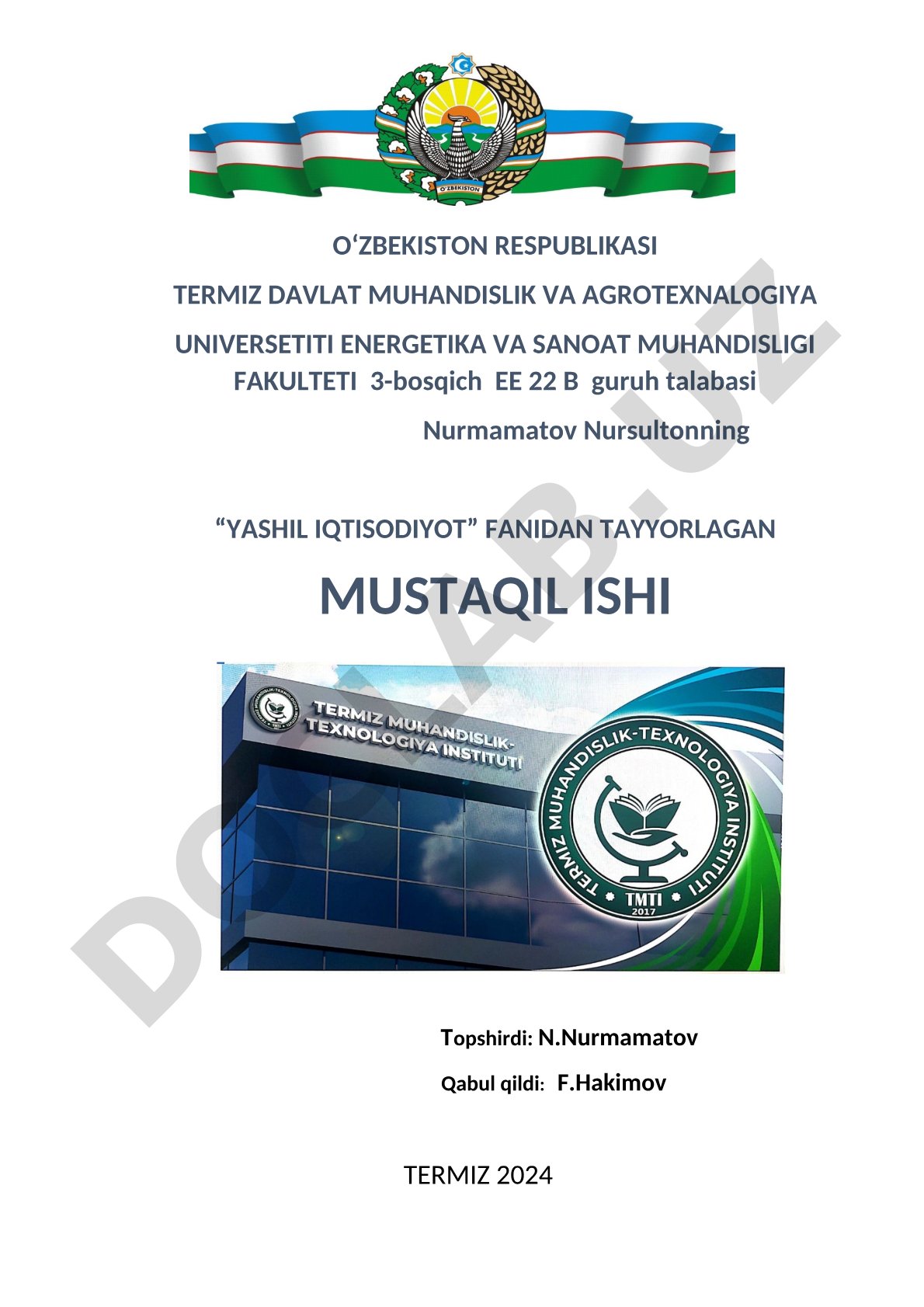 Yashil iqtisodiyotning axborot resurslari