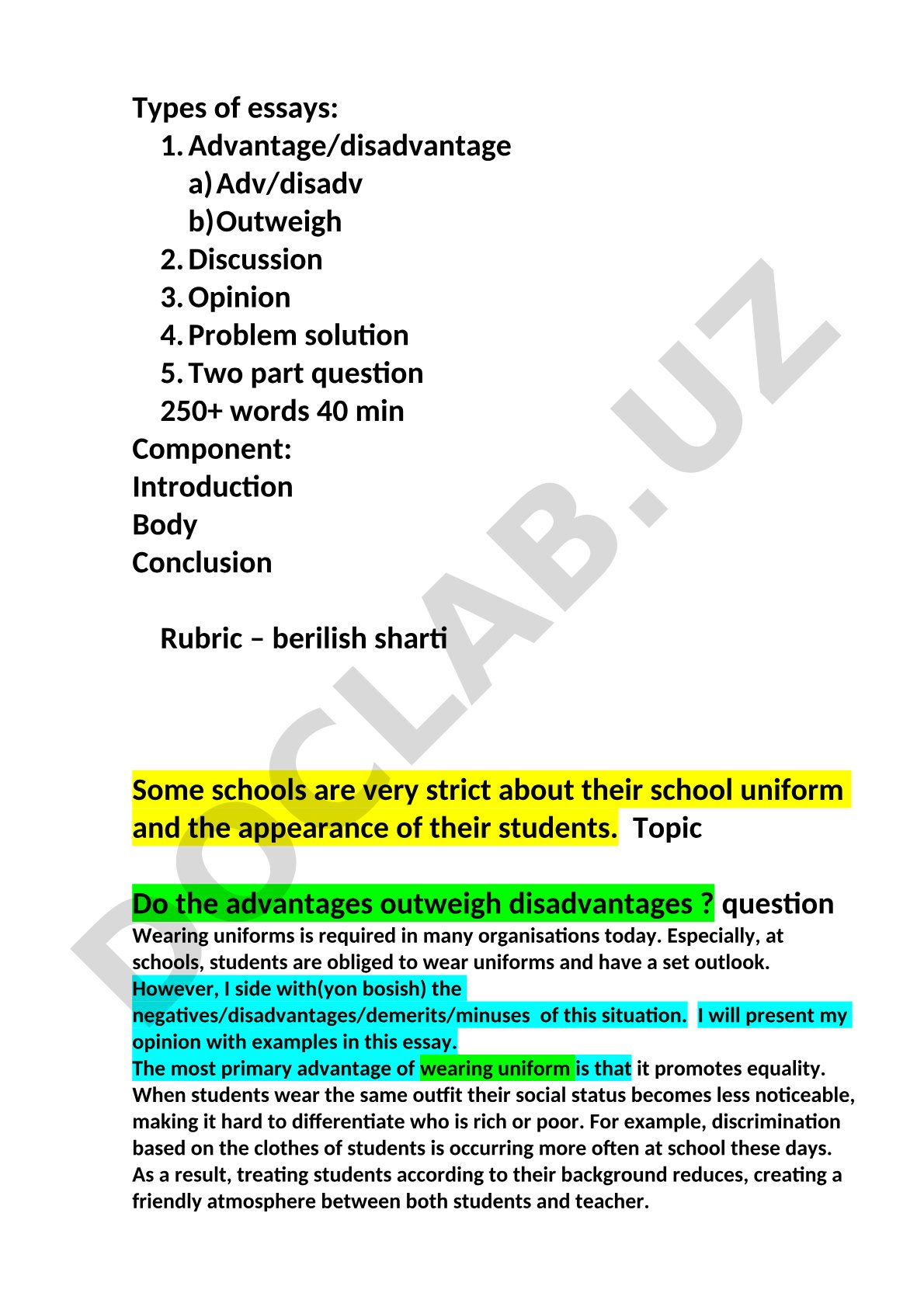 Advantages and disadvantages of school uniforms