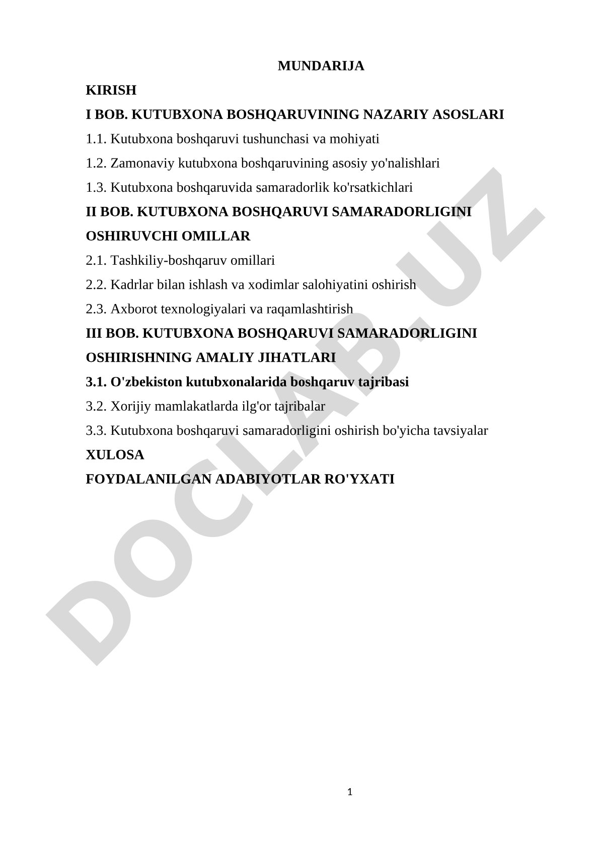 Kutubxona boshqaruvi samaradorligini oshirish omillari