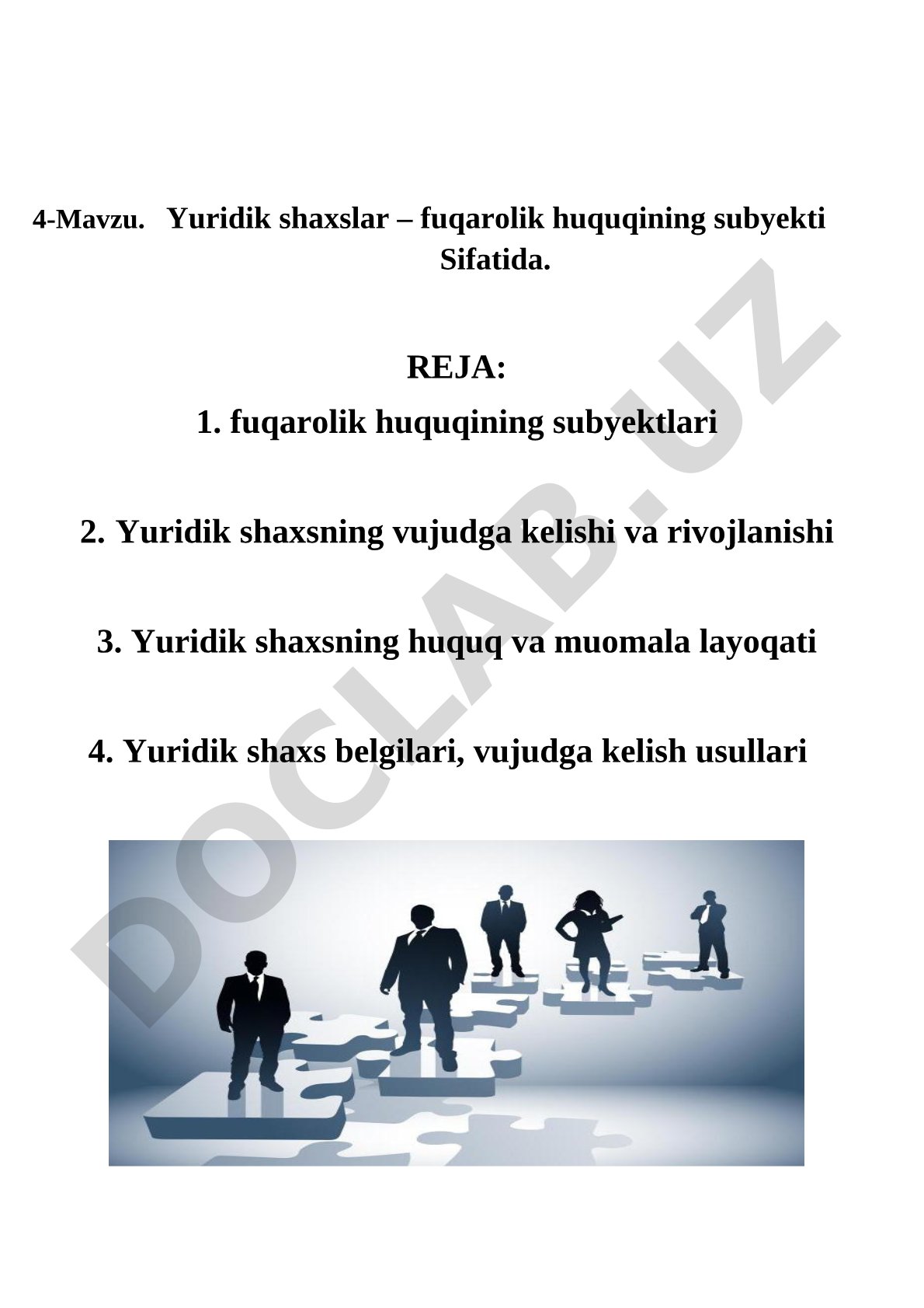 Yuridik shaxslar – fuqarolik huquqining subyekti sifatida