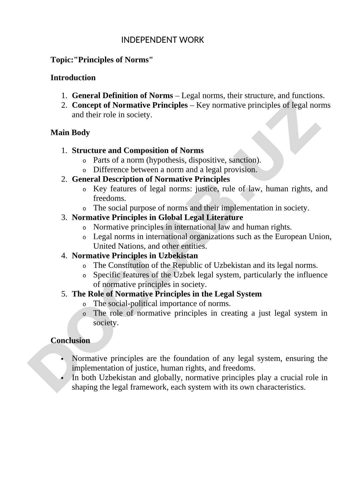 Principles of Norms