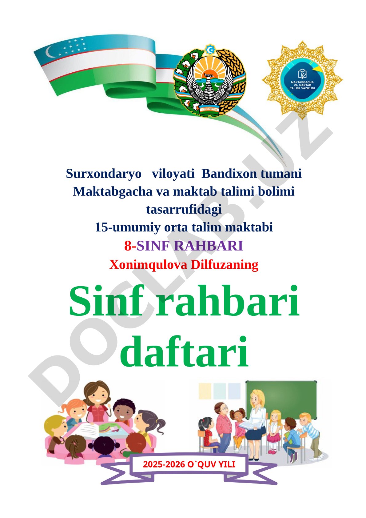 Sinf rahbari daftari (8-sinf)