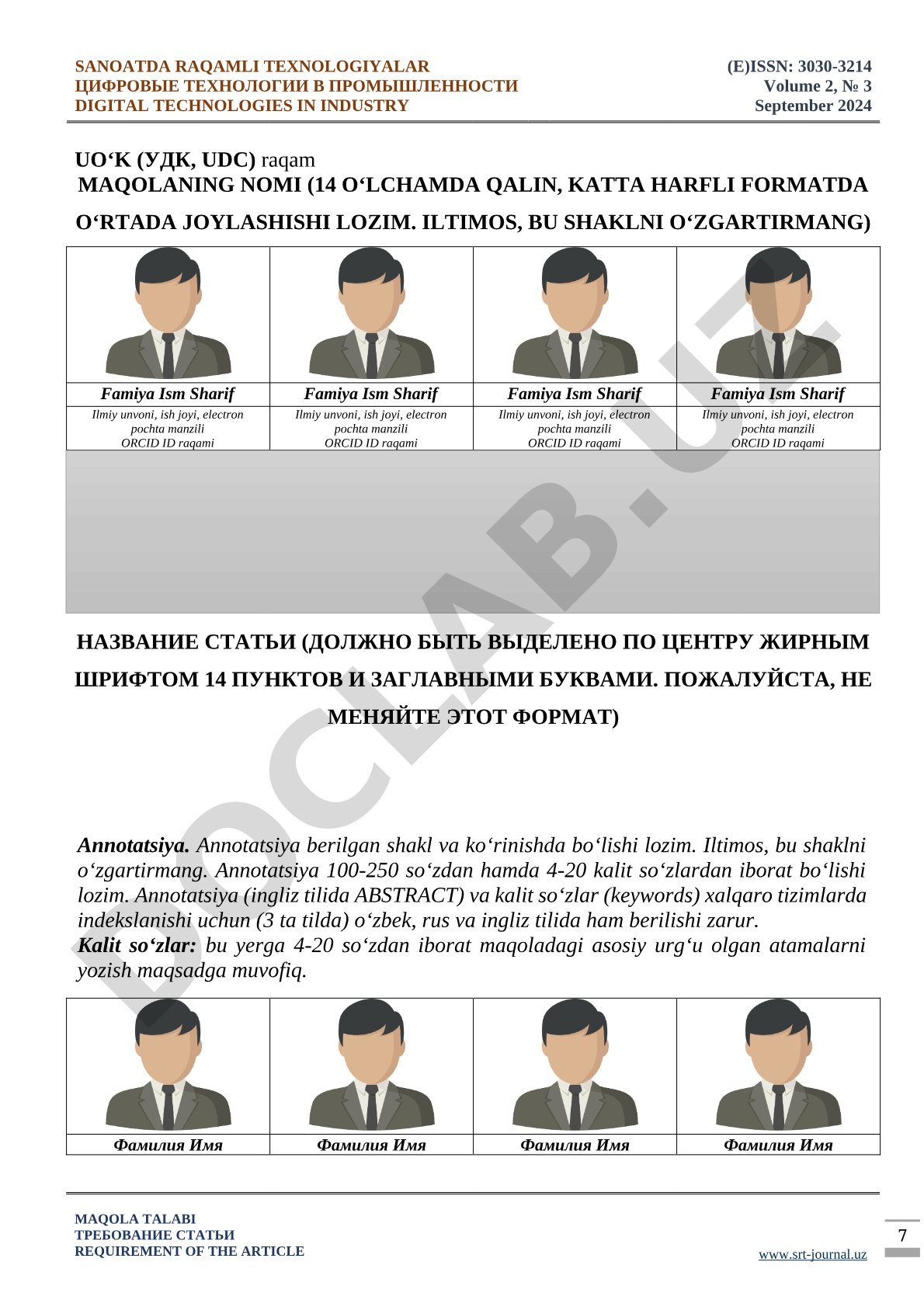 MAQOLANING NOMI (14 O‘LCHAMDA QALIN, KATTA HARFLI FORMATDA O‘RTADA JOYLASHISHI LOZIM. ILTIMOS, BU SHAKLNI O‘ZGARTIRMANG)