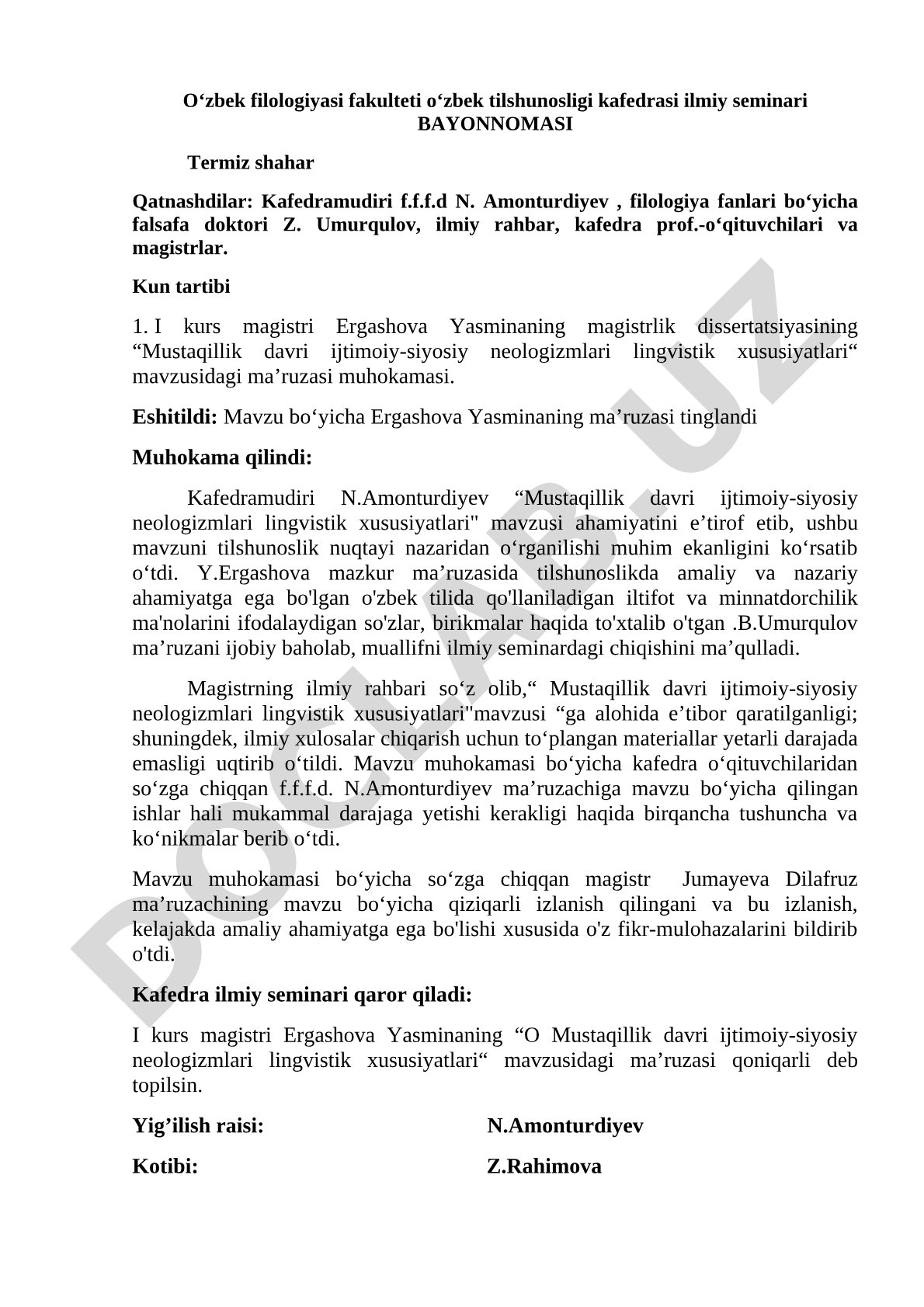 Mustaqillik davri ijtimoiy-siyosiy neologizmlari lingvistik xususiyatlari