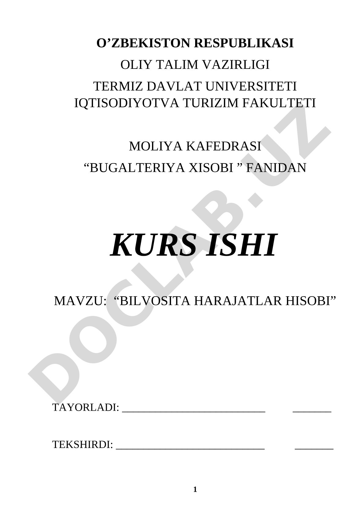 Bilvosita harajatlar hisobi