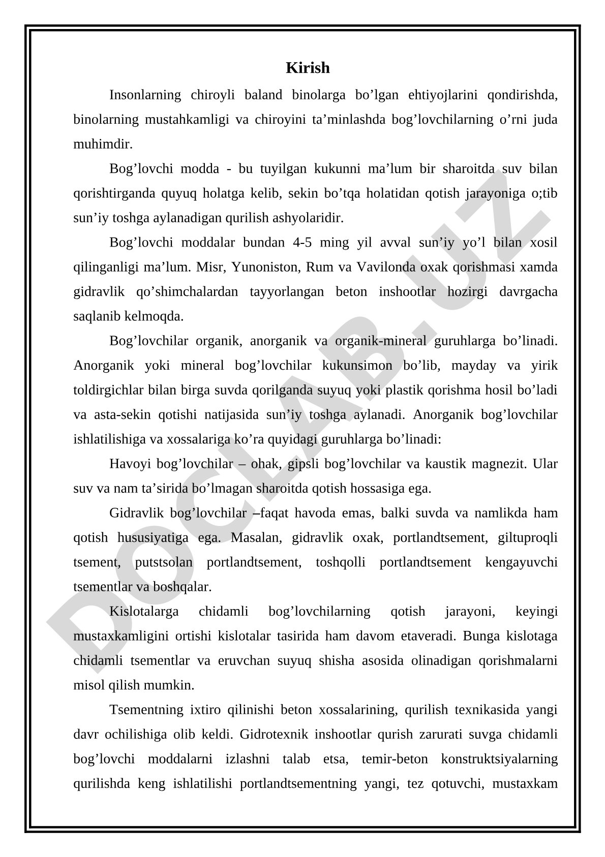 Bog'lovchi moddalar va ularning turlari