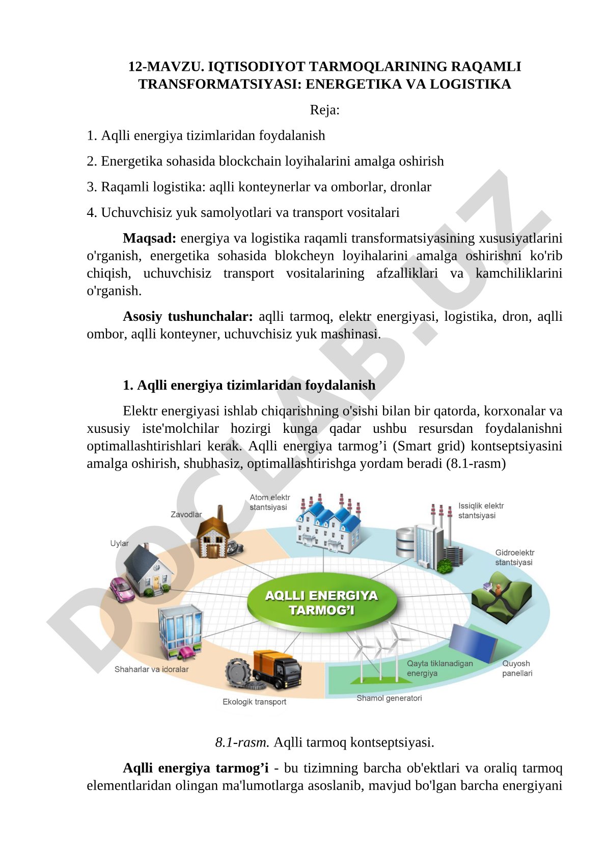 Iqtisodiyot tarmoqlarining raqamli transformatsiyasi: energetika va logistika