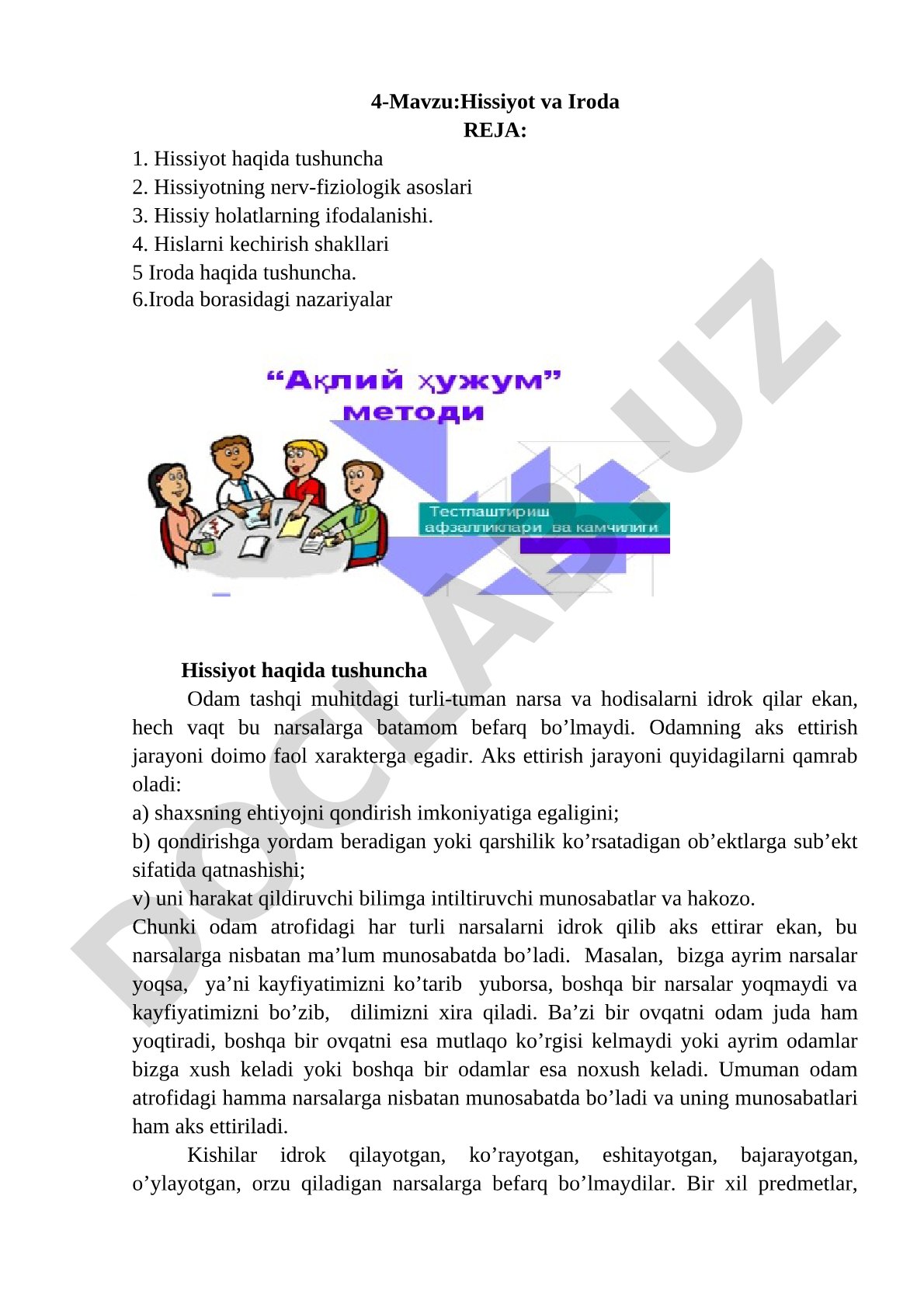 Hissiyot va Iroda