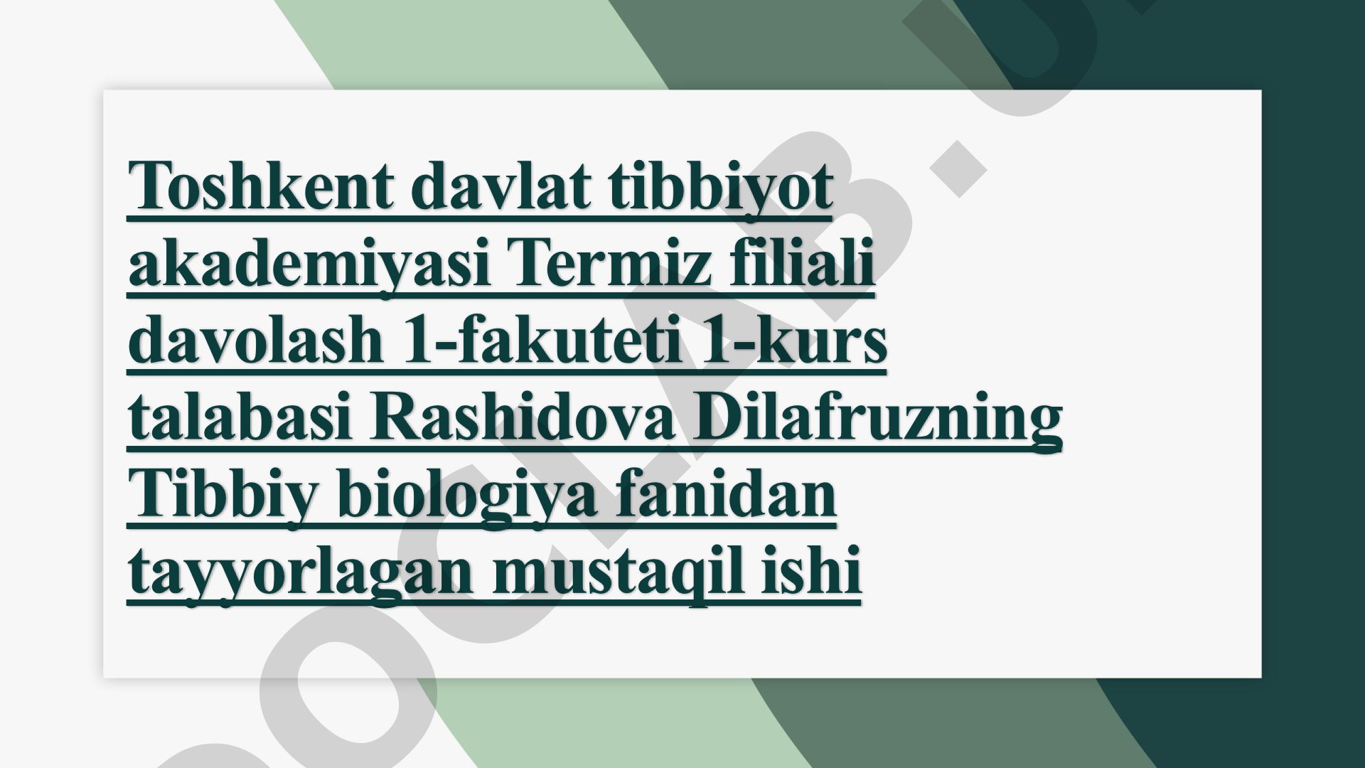Odam genetikasining o'rganish usullari: sitogenetik, dermatoglifika, biokimyoviy. Prenatal diagnostika
