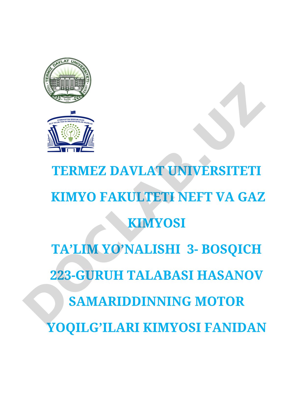 Motor yoqilg'ilari kimyosi