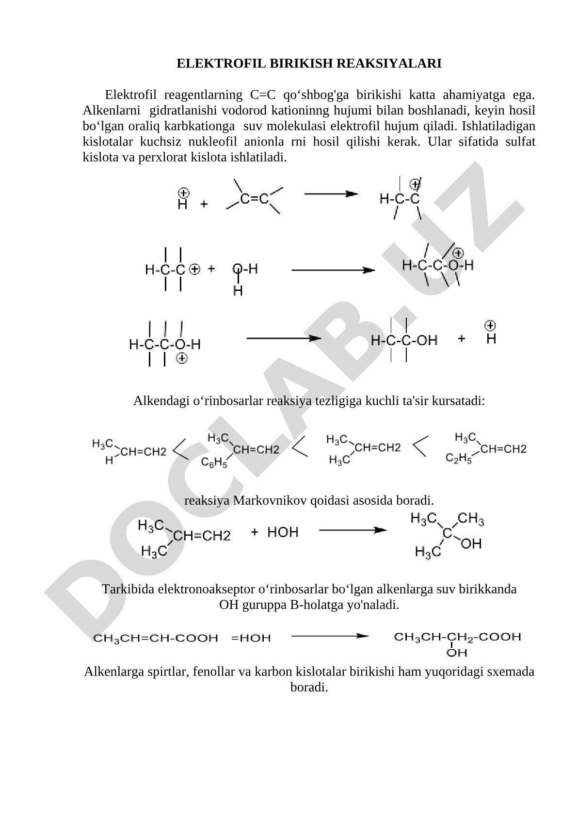 Elektrofil birikish reaksiyalari