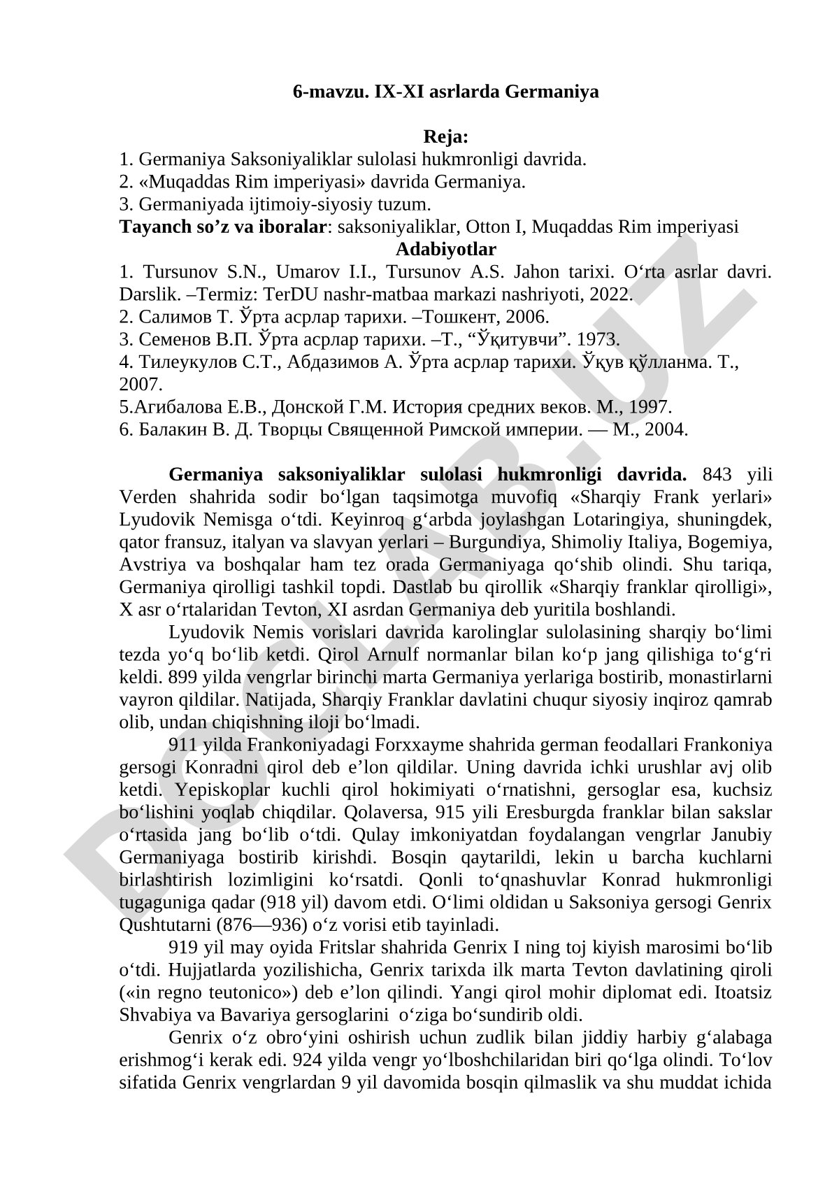 IX-XI asrlarda Germaniya