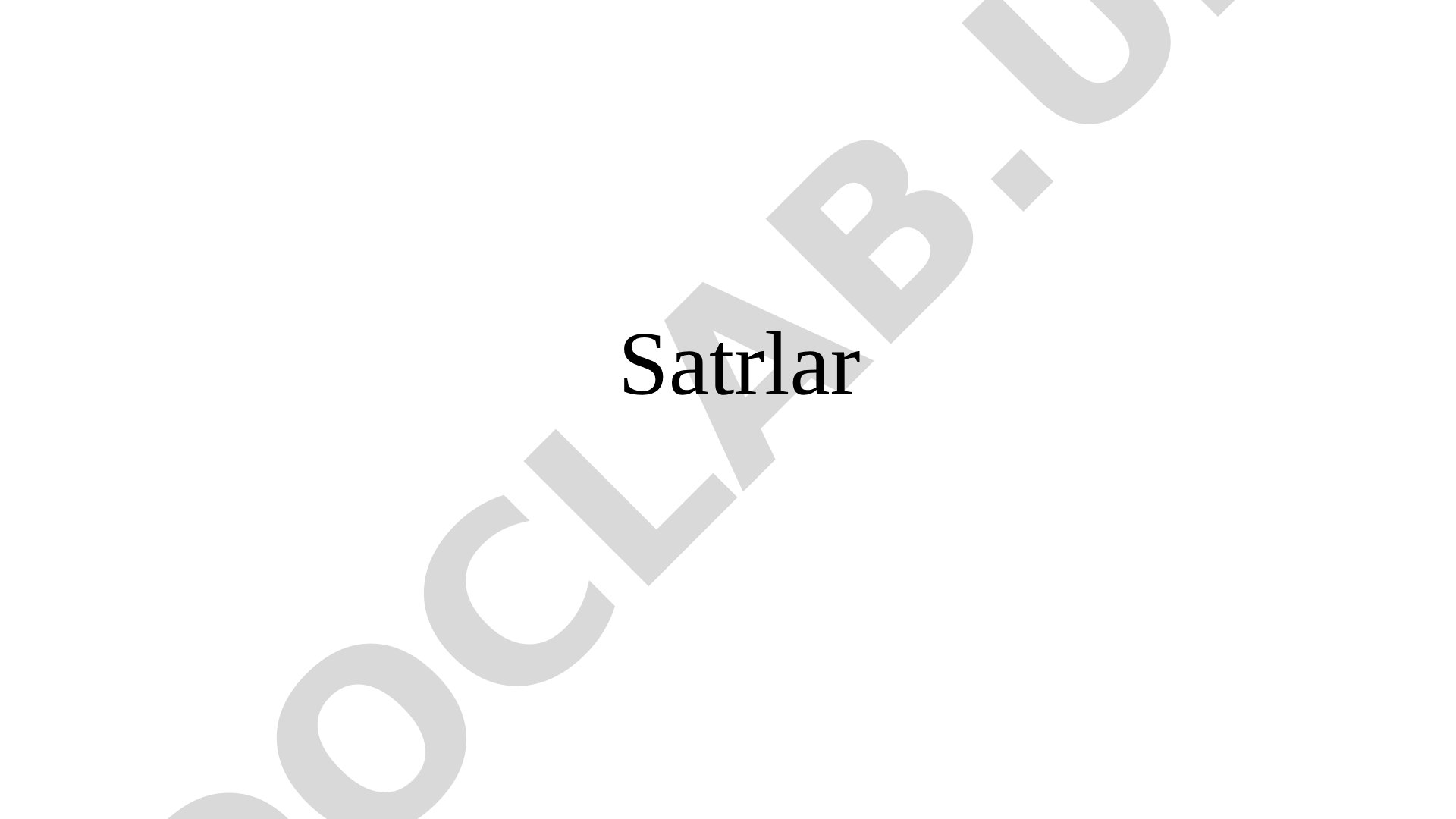 Satrlar bilan ishlash