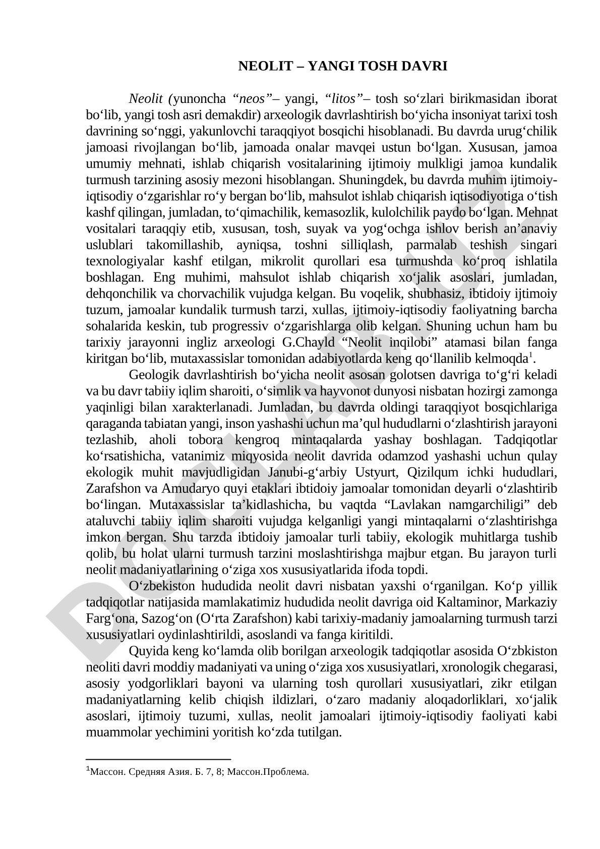 Neolit – yangi tosh davri