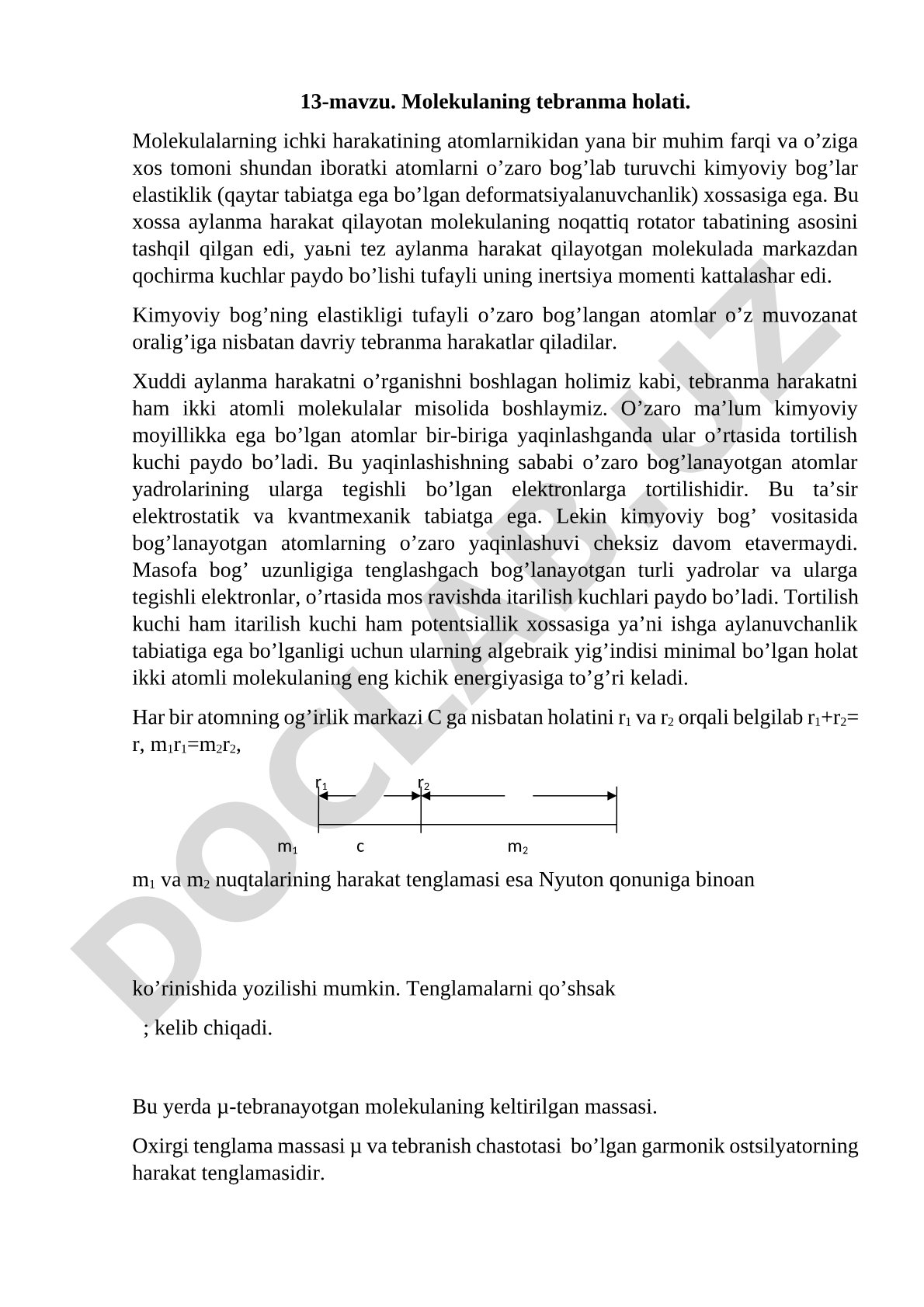 Molekulaning tebranma holati