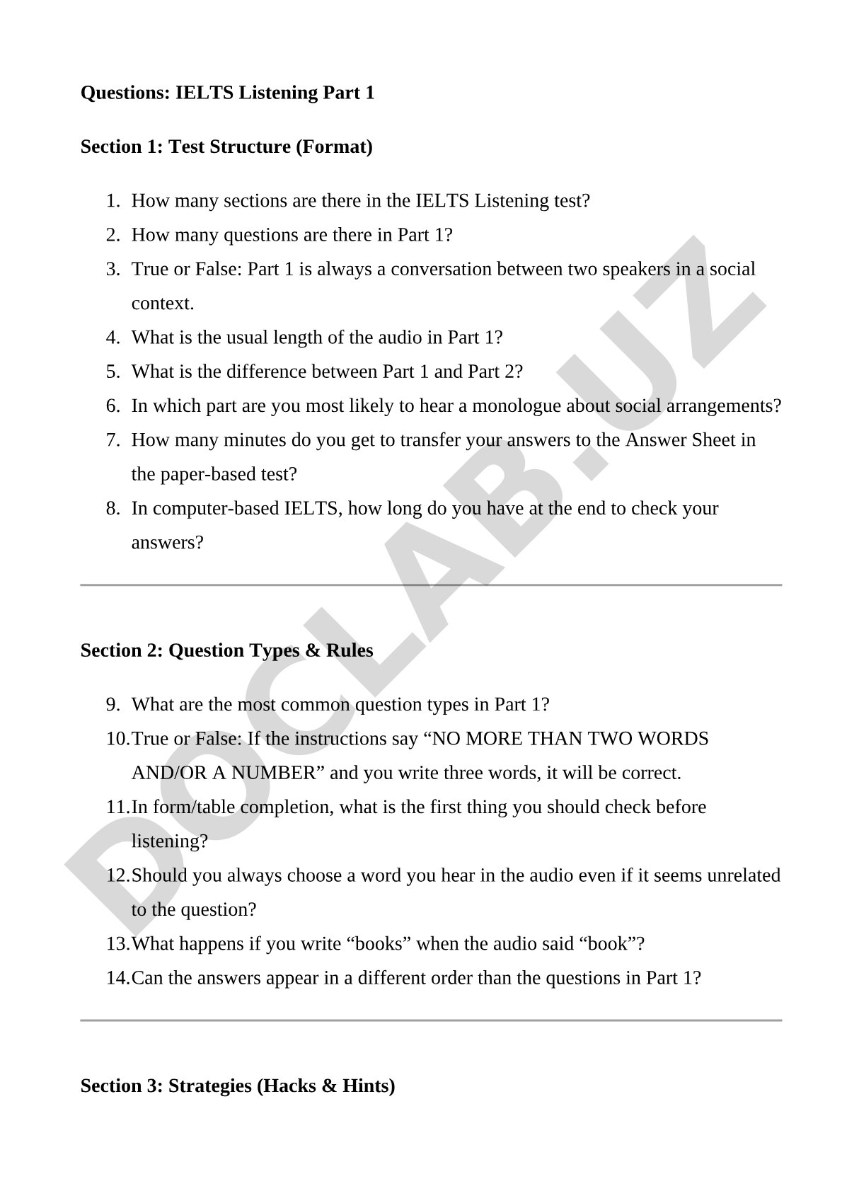 IELTS Listening Part 1: Test Structure, Question Types & Strategies
