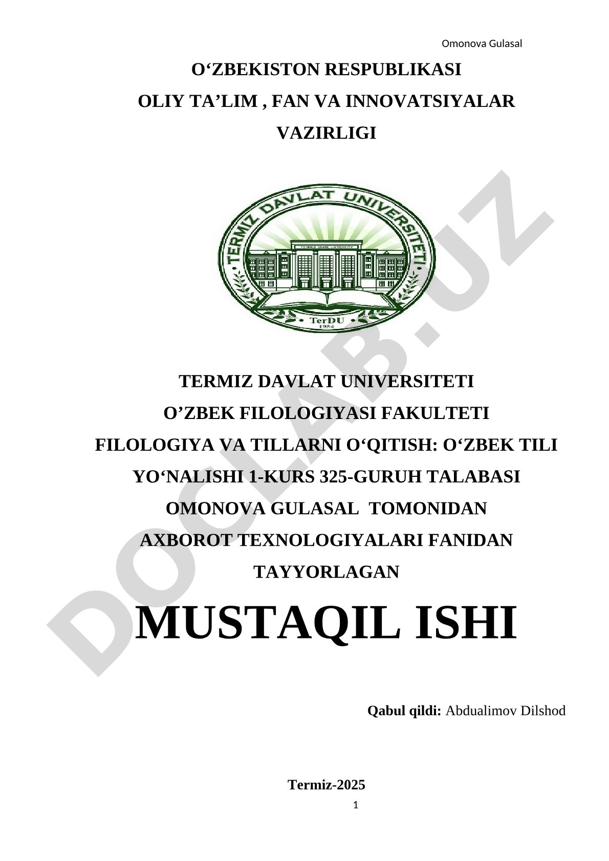Zamonaviy taqdimotlar tayyorlash texnologiyasi (Powerpoint)