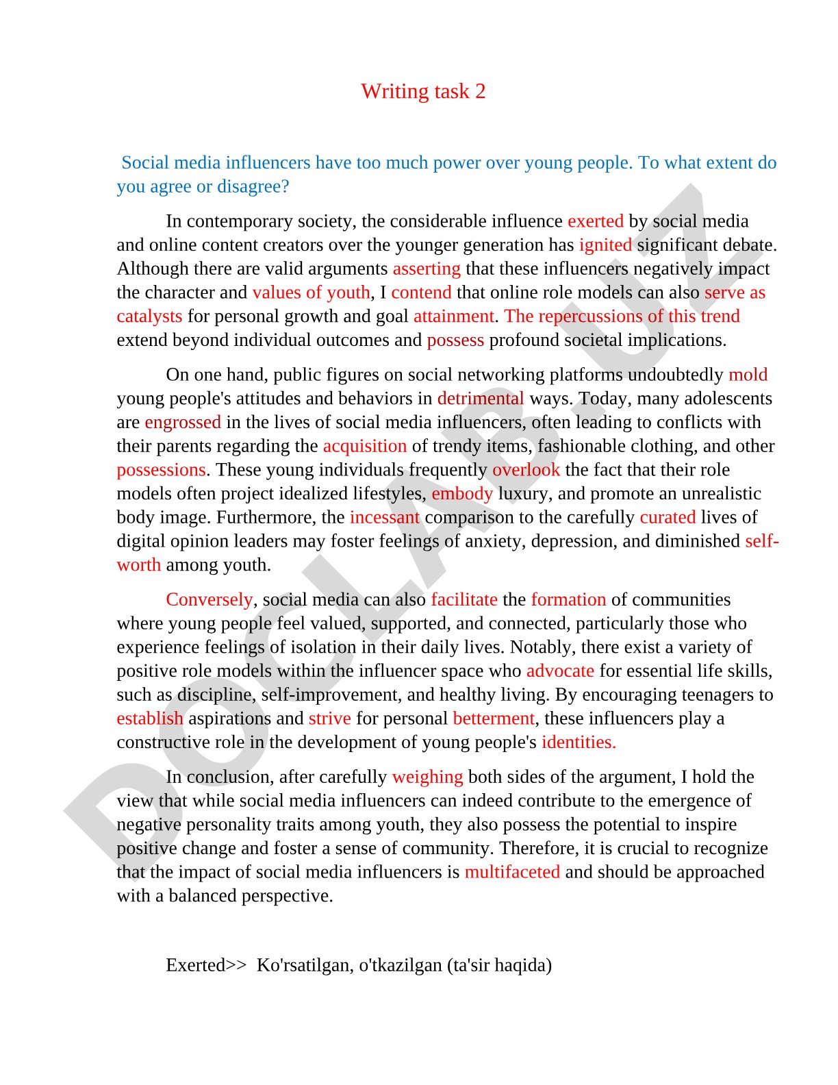Social media influencers' impact on young people