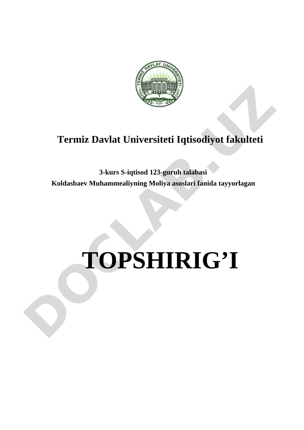 Sug'urtaning iqtisodiy mohiyati