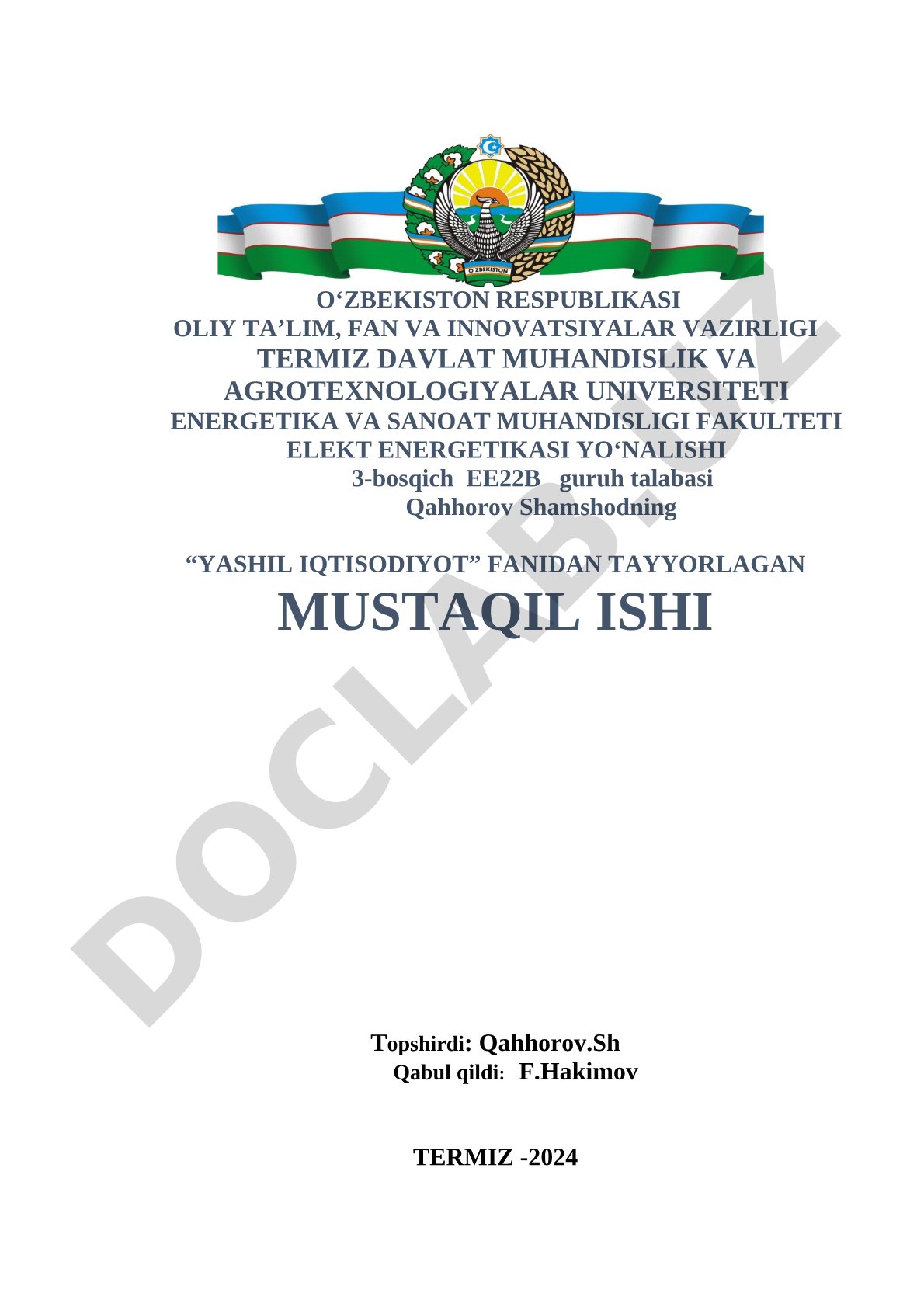 Yashil iqtisodiyotni tavsiflovchi ko'rsatkichlar tizimini aniqlash bo'yicha yondashuv
