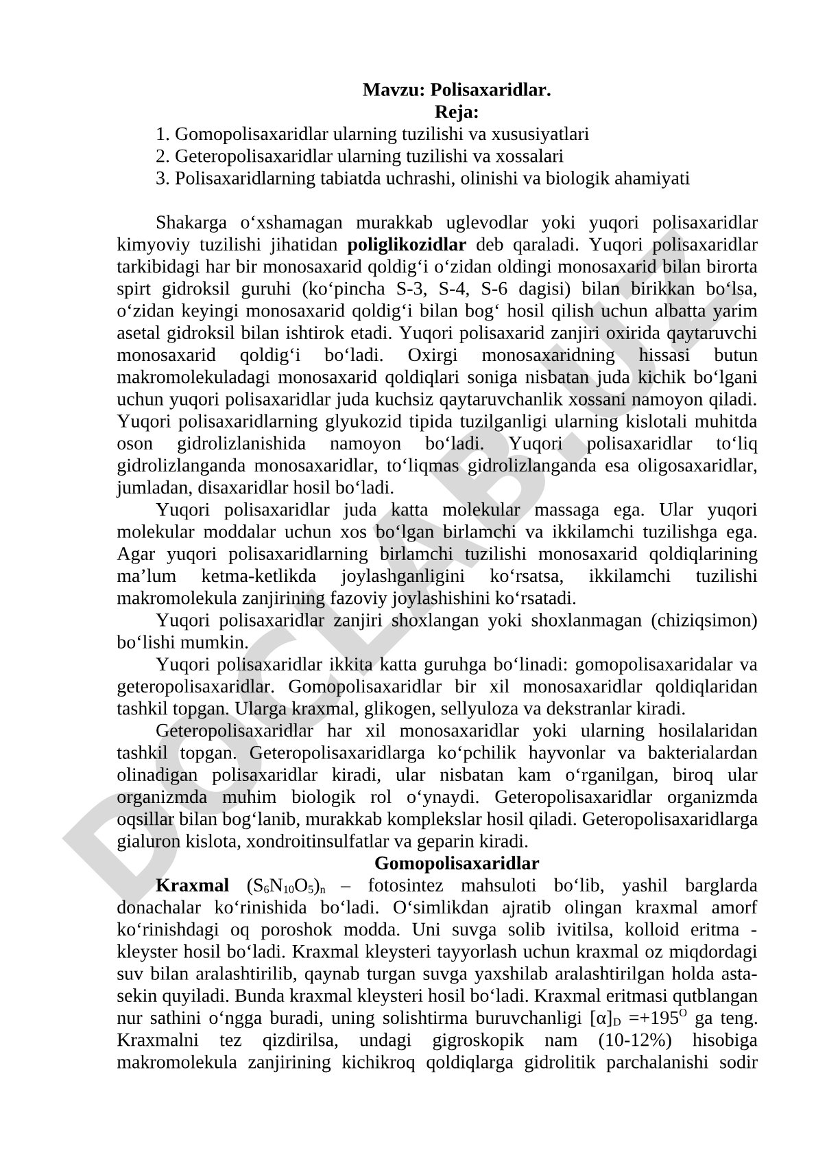Polisaxaridlar