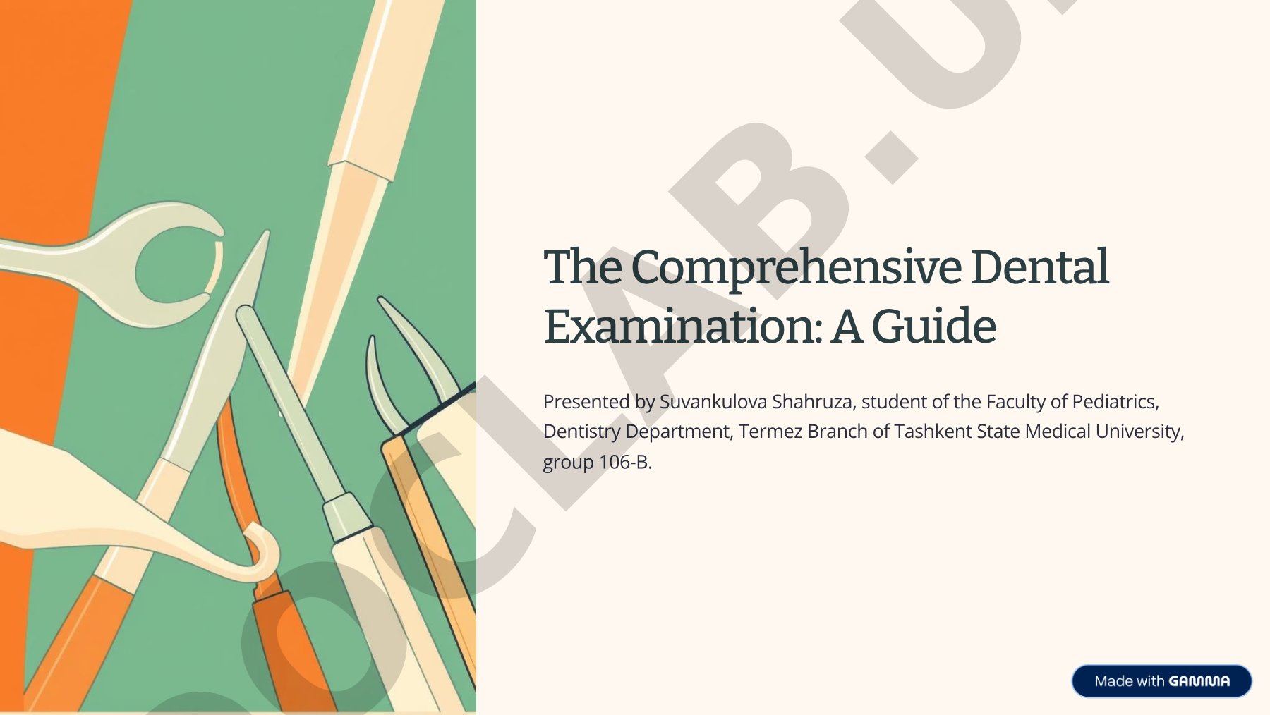 The Comprehensive Dental Examination: A Guide